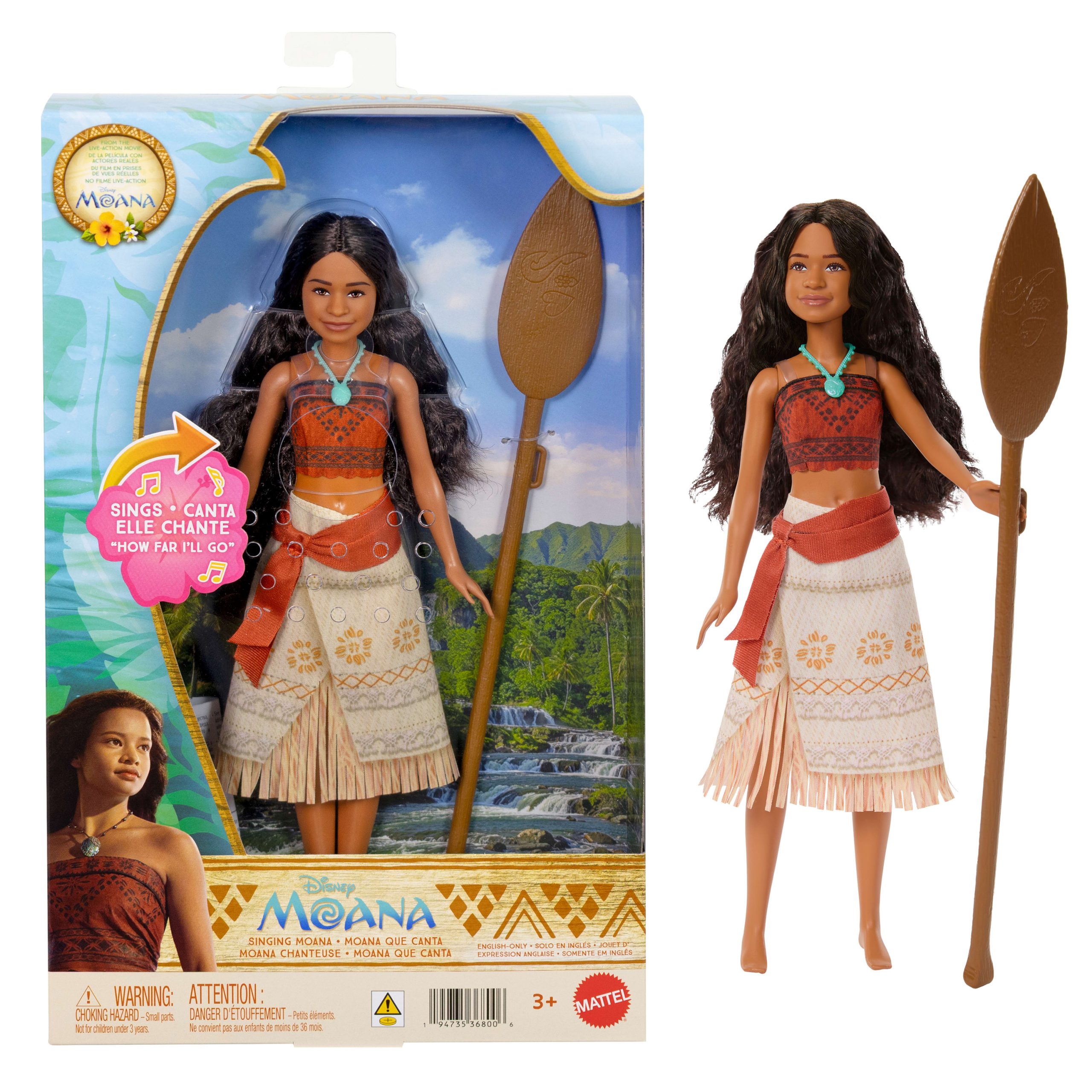 Mattel Disney Moana Singing Fashion Doll Sings How Far I'Ll Go Inspired By Live Action Movie