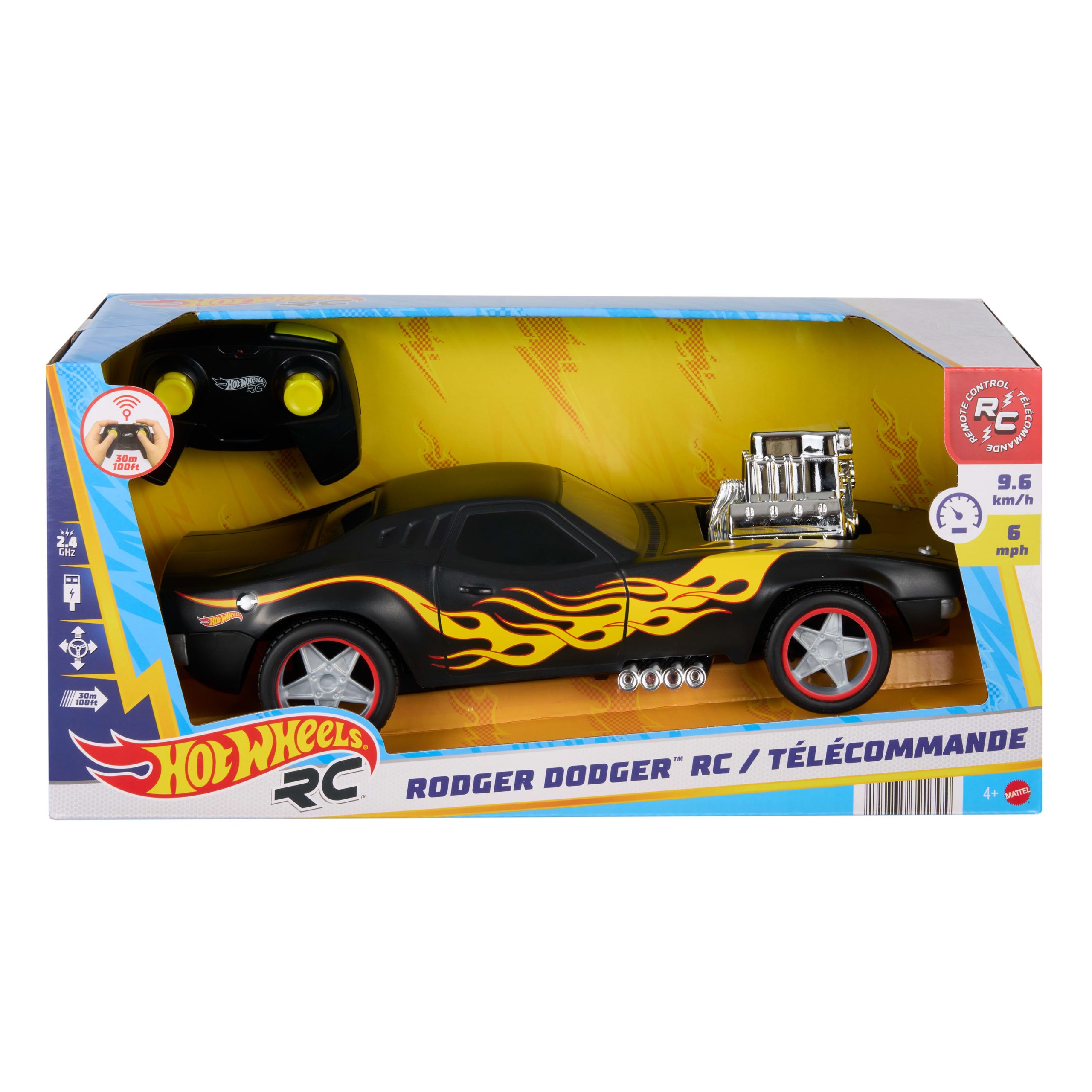 Hot Wheels RC 1:16 Scale Rodger Dodger. Remote-Control Toy Car. Battery-Operated - Image 6