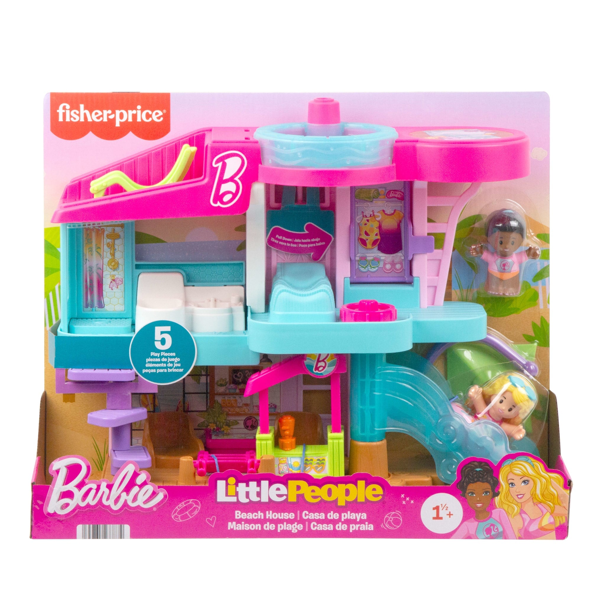 Fisher-Price Little People Barbie Beach House Toddler Playset With Figures & Accessories - Image 6