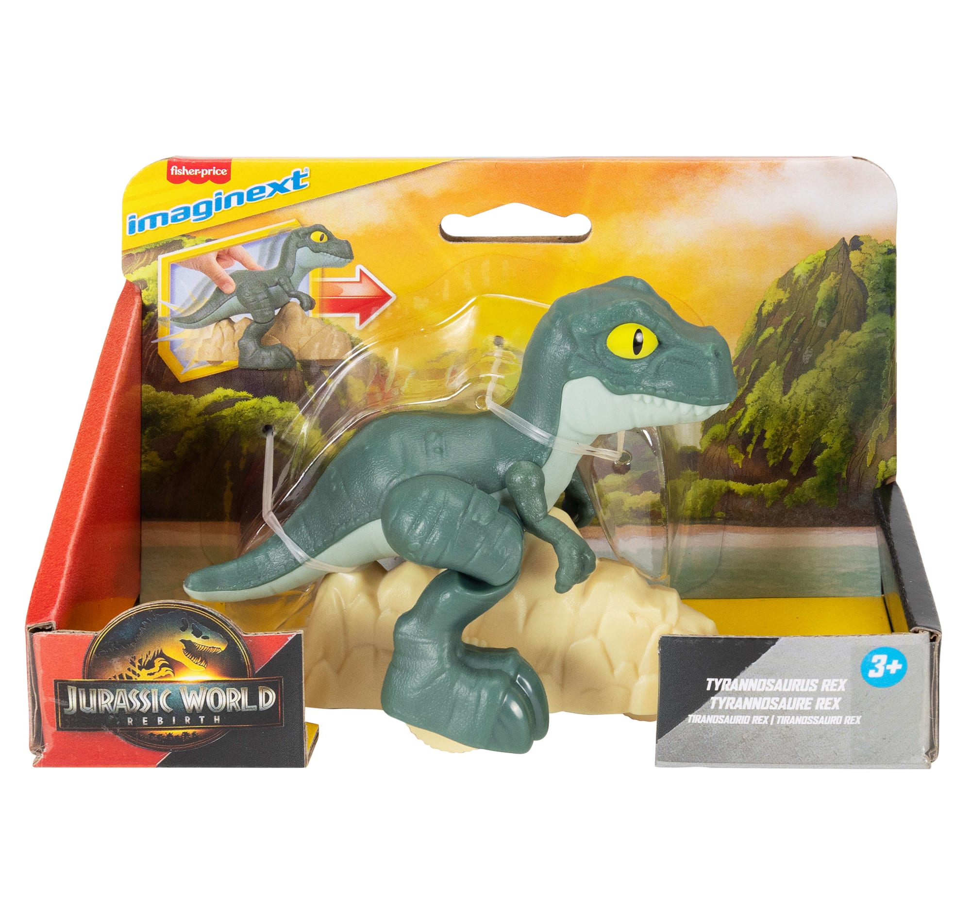 Fisher-Price Imaginext Jurassic World Tyrannosaurus Rex Dinosaur Toy With Wheels & Wiggling Motion - Image 6