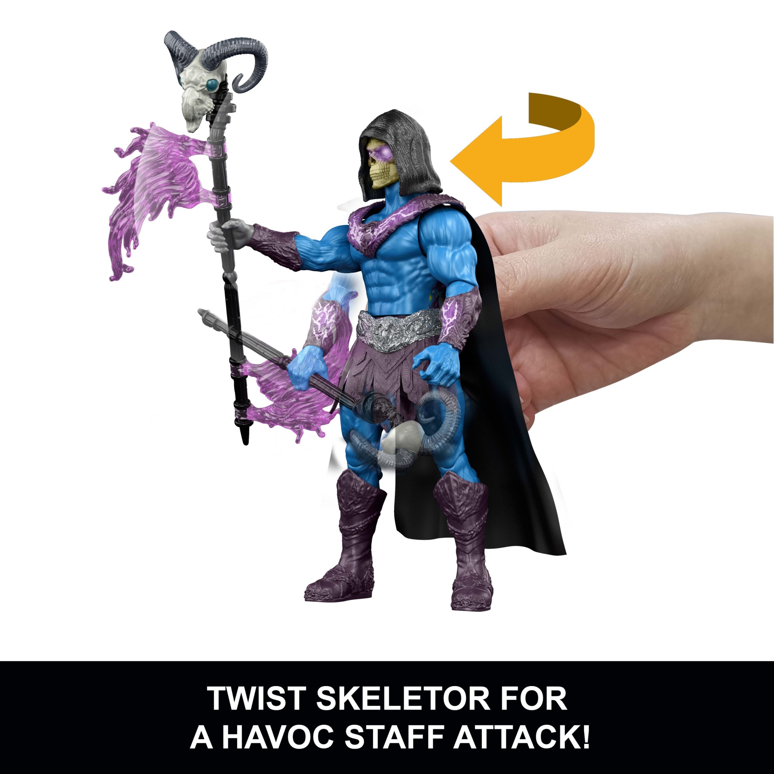 Masters Of The Universe Skeletor Havoc Staff Attack Feature Figure. 5.5 Inch Twist & Release Toy - Image 2