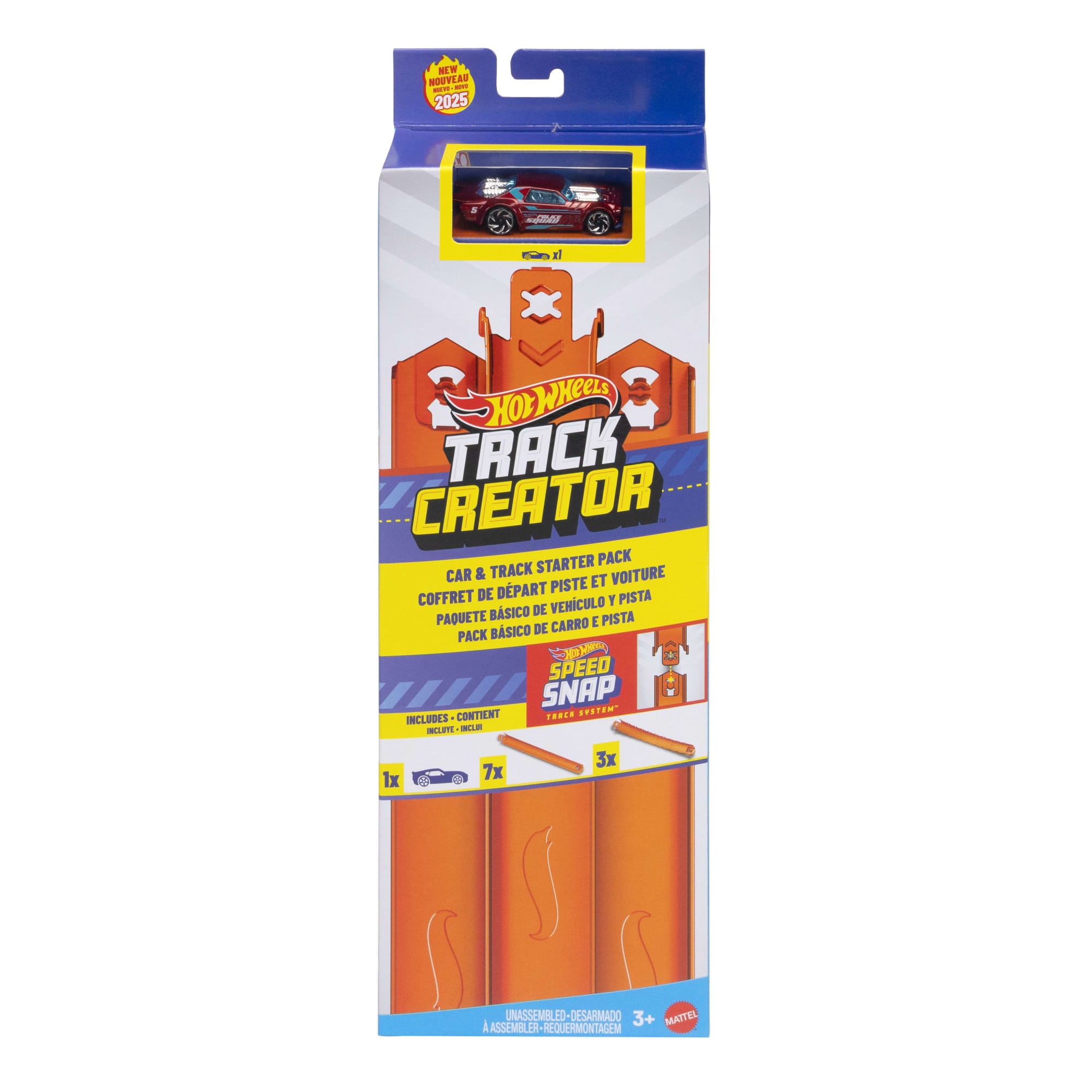 Hot Wheels Track Creator Car & Track Pack With 1:64 Scale Toy Vehicle. 10 Feet Of Speed Snap Track