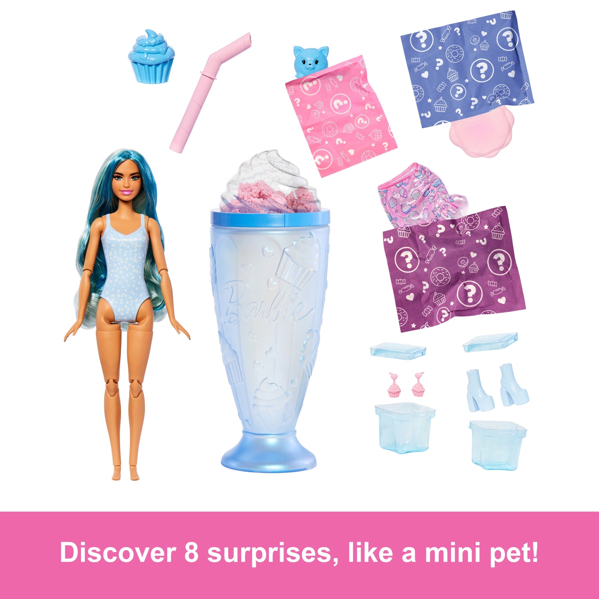 Barbie Pop Reveal Sweet Treat Series Doll & Accessories Set. Cool Cupcake Fashion Doll & Pet - Image 2
