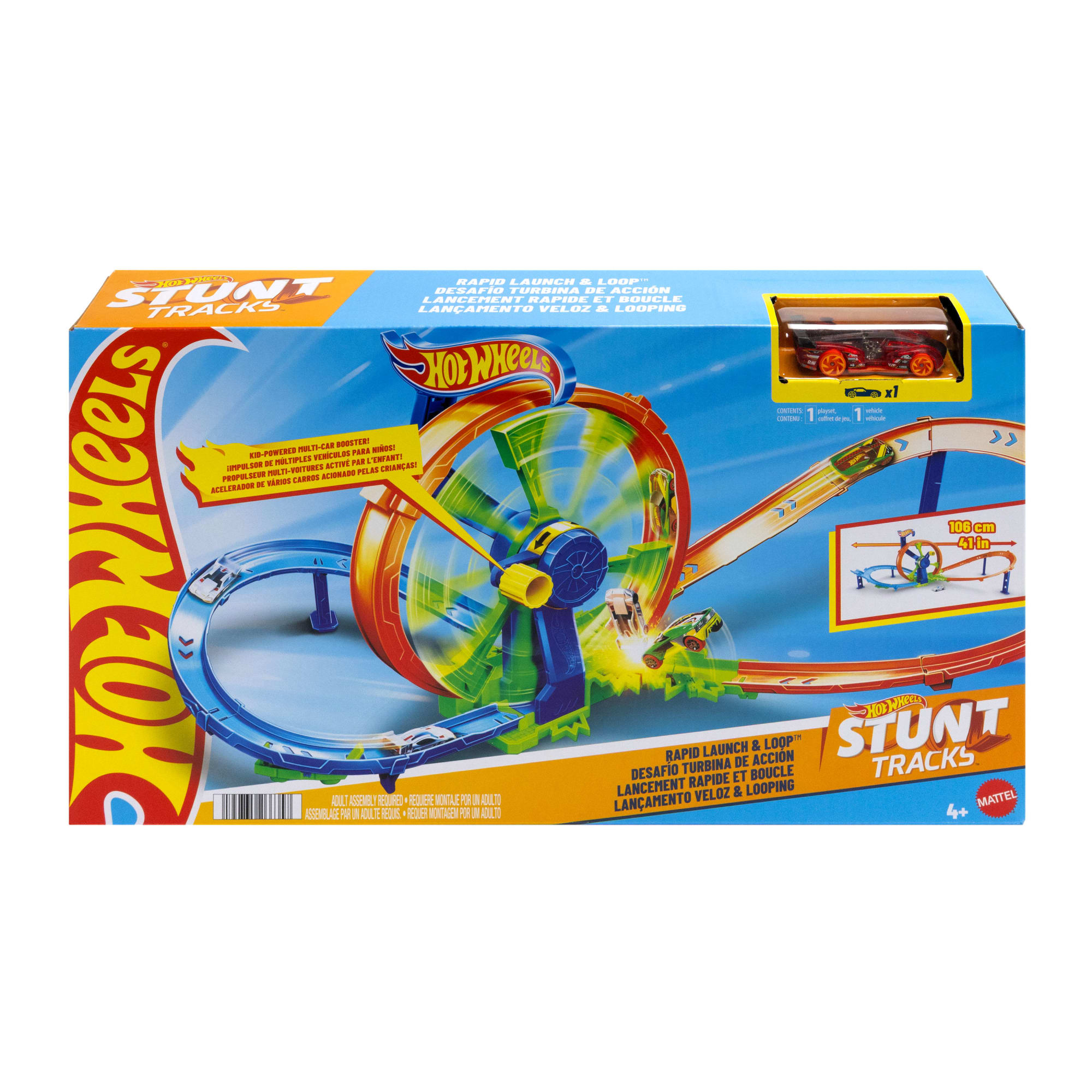 Hot Wheels Rapid Launch & Loop Playset With 1:64 Scale Die-Cast Toy Car. Crash & Track Set - Image 6