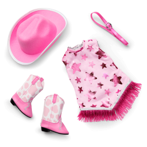 Glam Pink Cowgirl Outfit for 18-inch Dolls