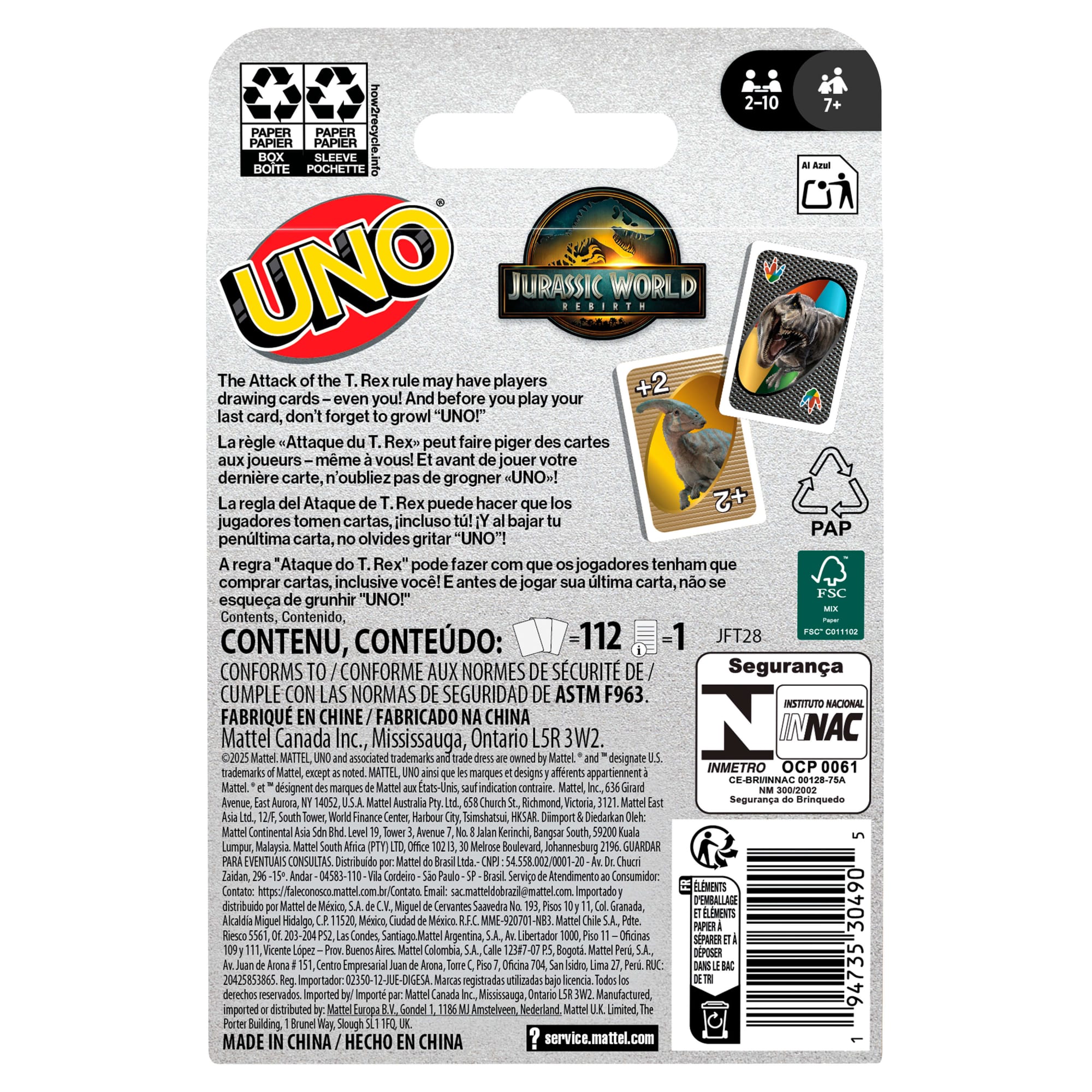 UNO Jurassic World Rebirth Card Game For Kids. Family & Adult Game Nights - Image 6