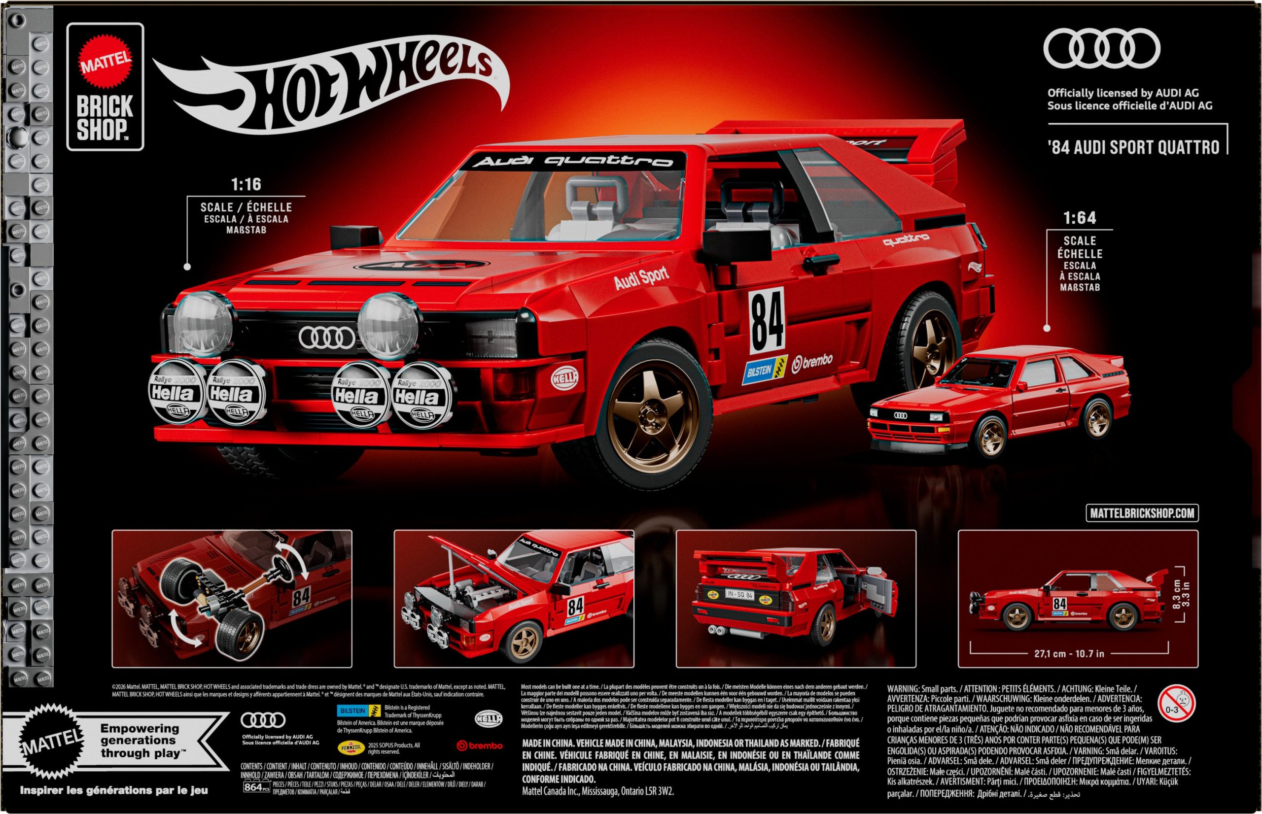Mattel Brick Shop Hot Wheels '84 Audi Sport quattro Building Set - Image 8