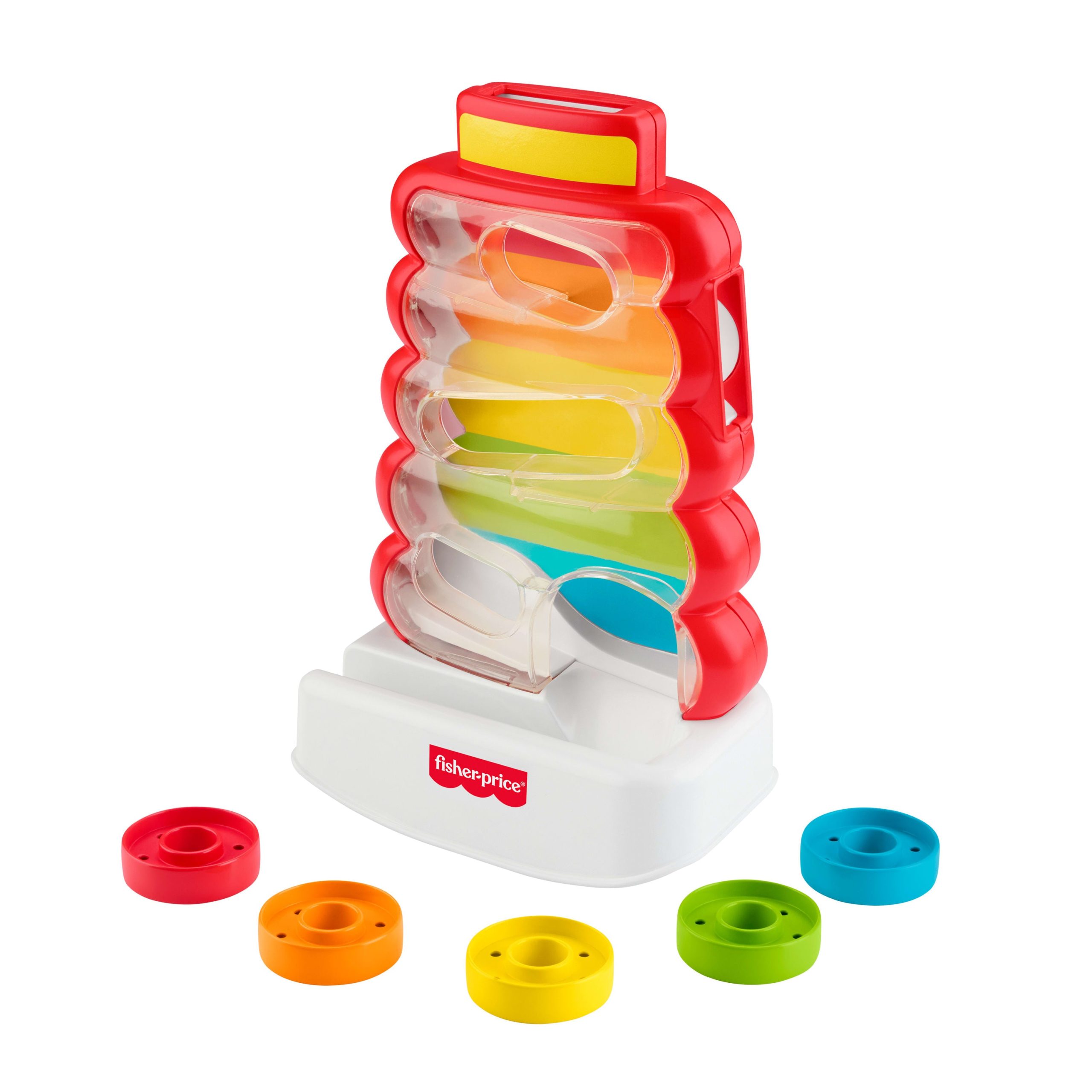 Fisher-Price Drop Through Rock-A-Stack Baby & Toddler Developmental Activity Toy. 5 Coins