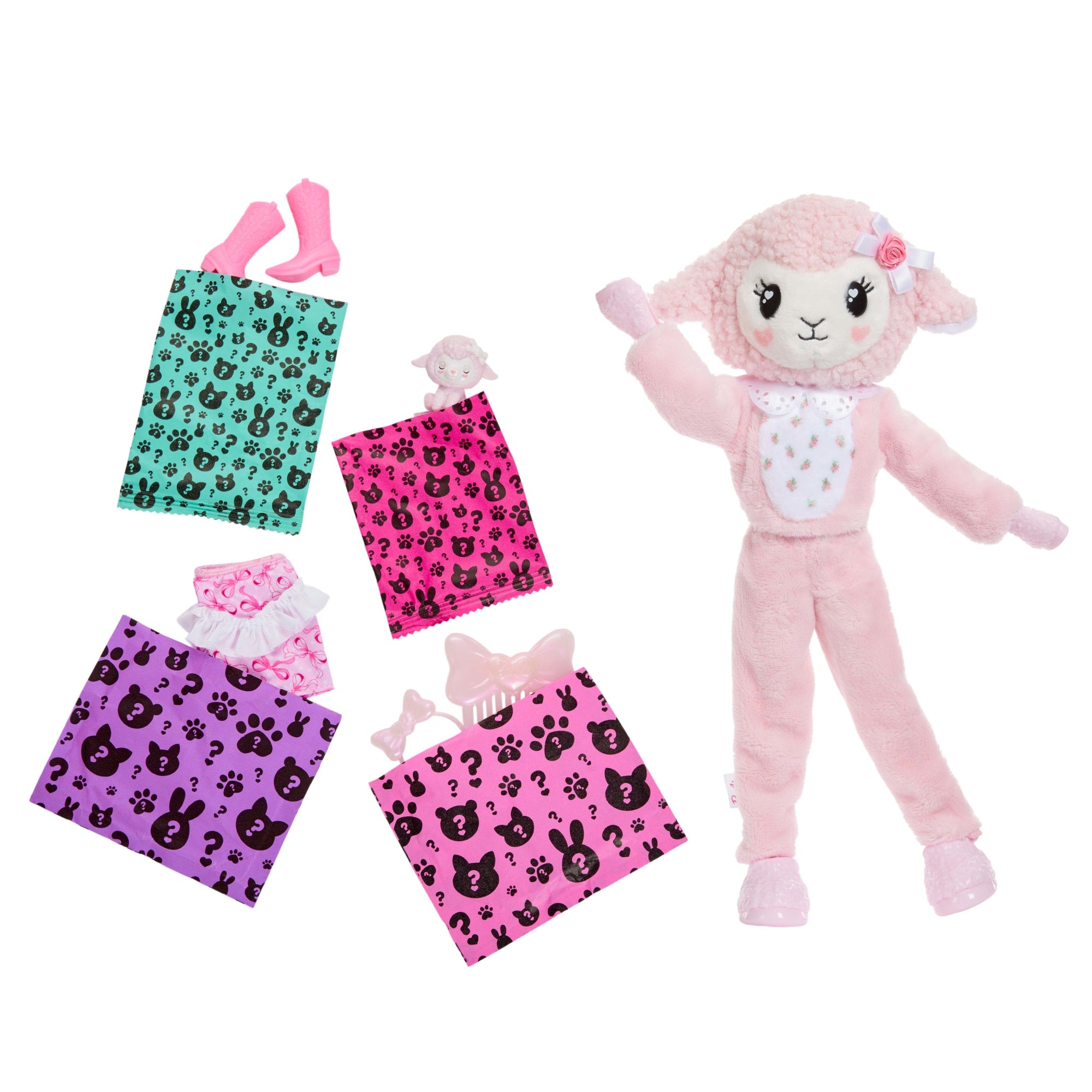 Barbie Cutie Reveal Doll & Accessories. Cuddly Series Lamb With 10 Surprises - Image 5