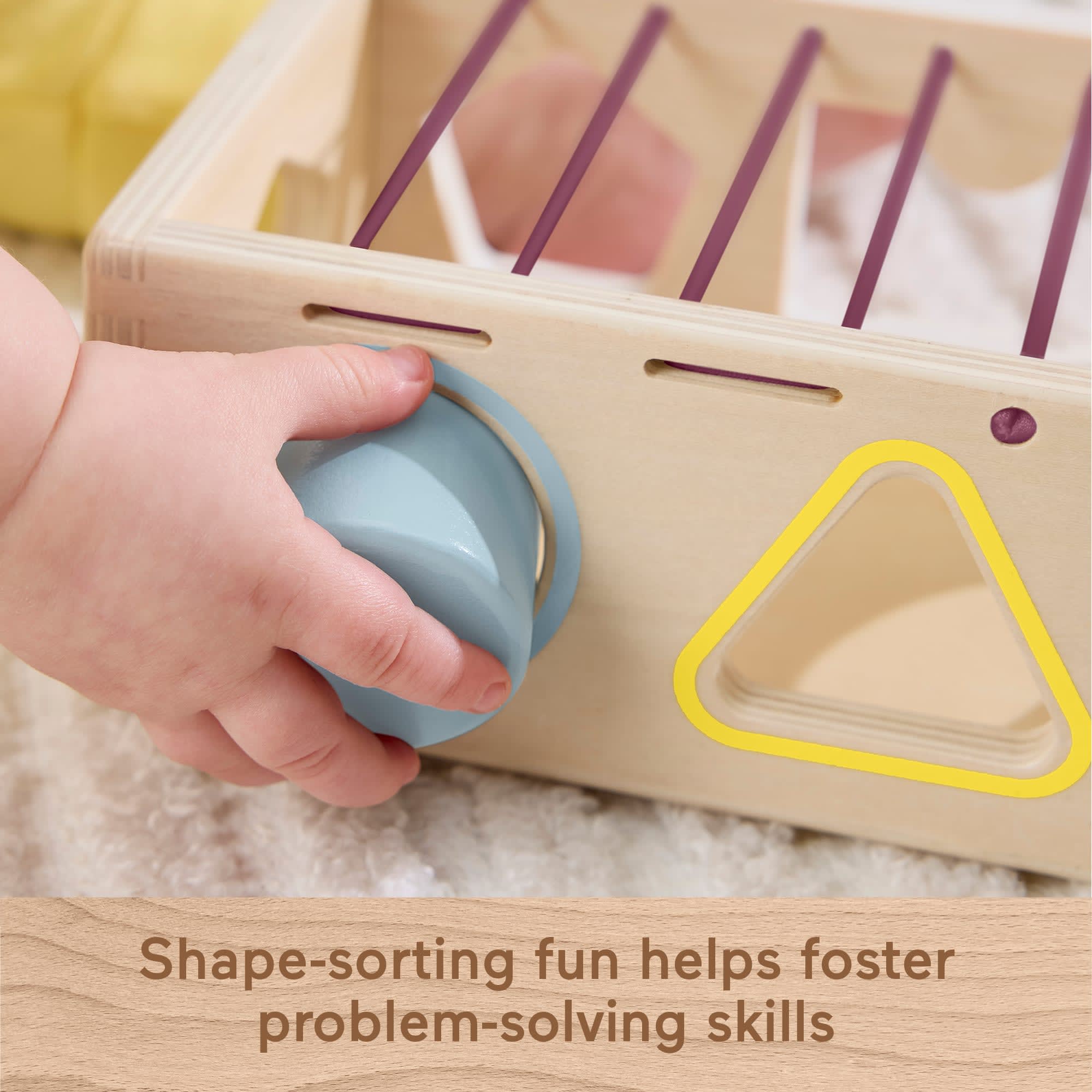 Fisher-Price Wood Flexi Shape Sorter. 7-Piece Wooden Baby & Toddler Activity Toy - Image 4