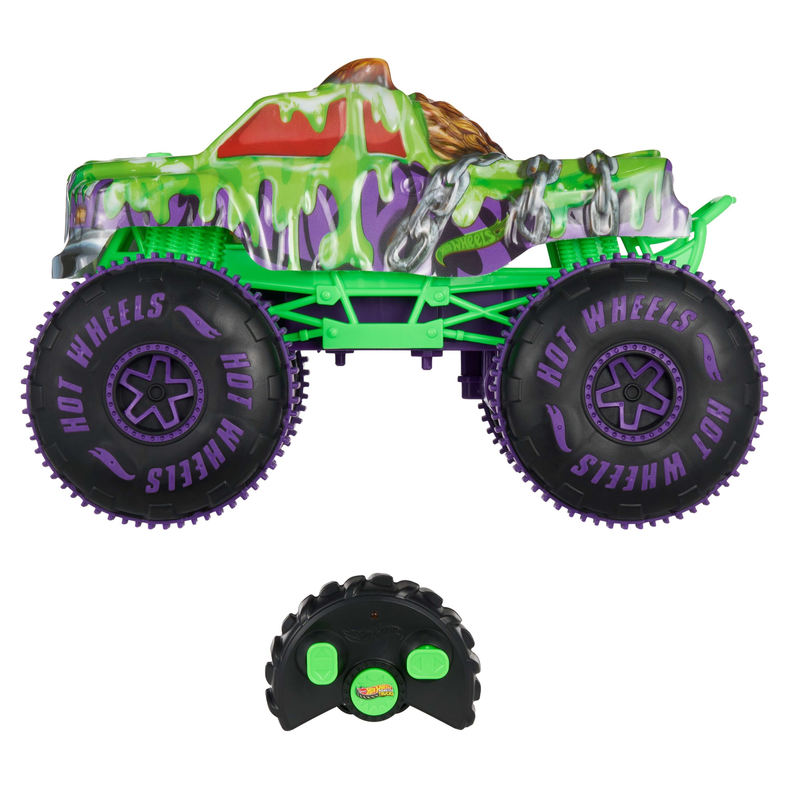 Hot Wheels Monster Trucks Mutant Chaos Wreckin' Wolf RC. Battery-Powered Remote-Control Toy - Image 4