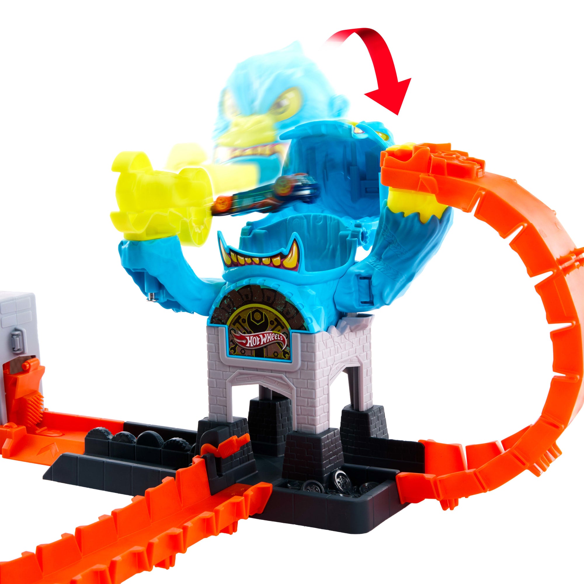 Hot Wheels City Gorilla Slam Attack Playset & Toy Car. Multiple Ways To Play. Speed Snap Track - Image 3