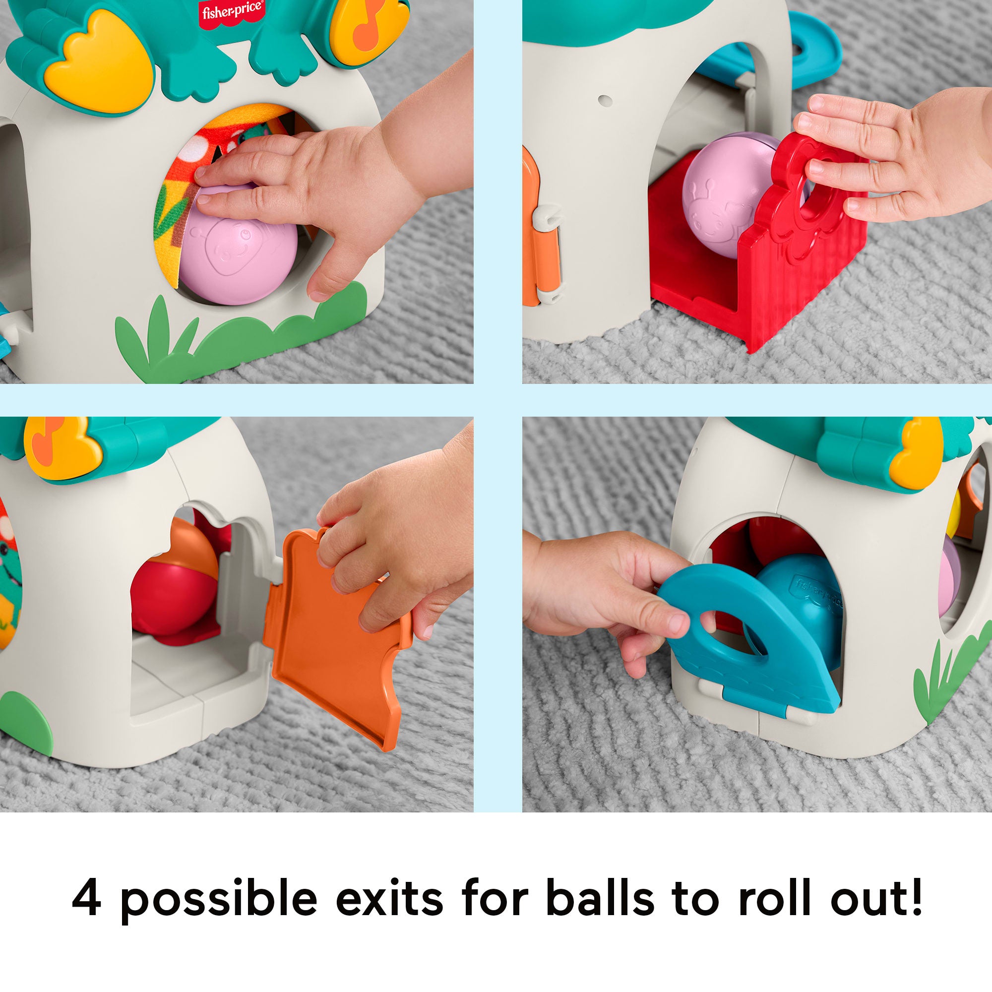 Fisher-Price Light-Up & Roll Frog Musical Ball Drop Activity Toy For Baby & Toddler. 3 Balls - Image 4
