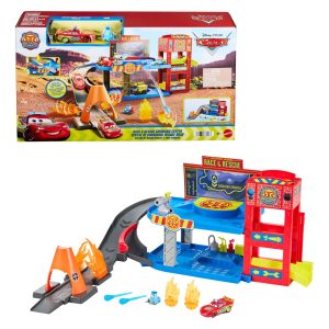 Disney And Pixar Cars Race & Rescue Command Center With Lightning Mcqueen. Guido & 4 Accessories