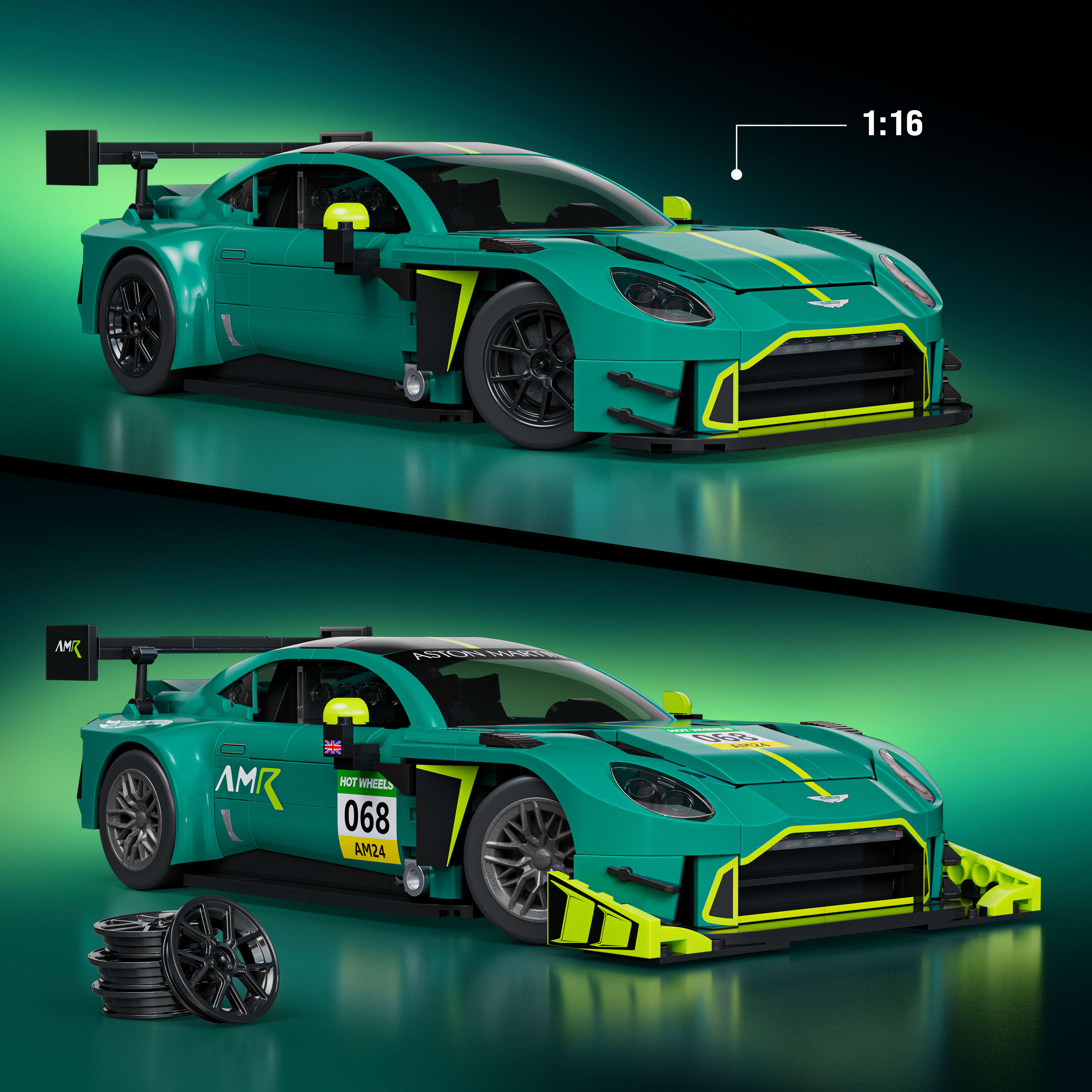 Mattel Brick Shop Hot Wheels Juguete de Construcción '24 Aston Martin Vantage GT3 - Image 3