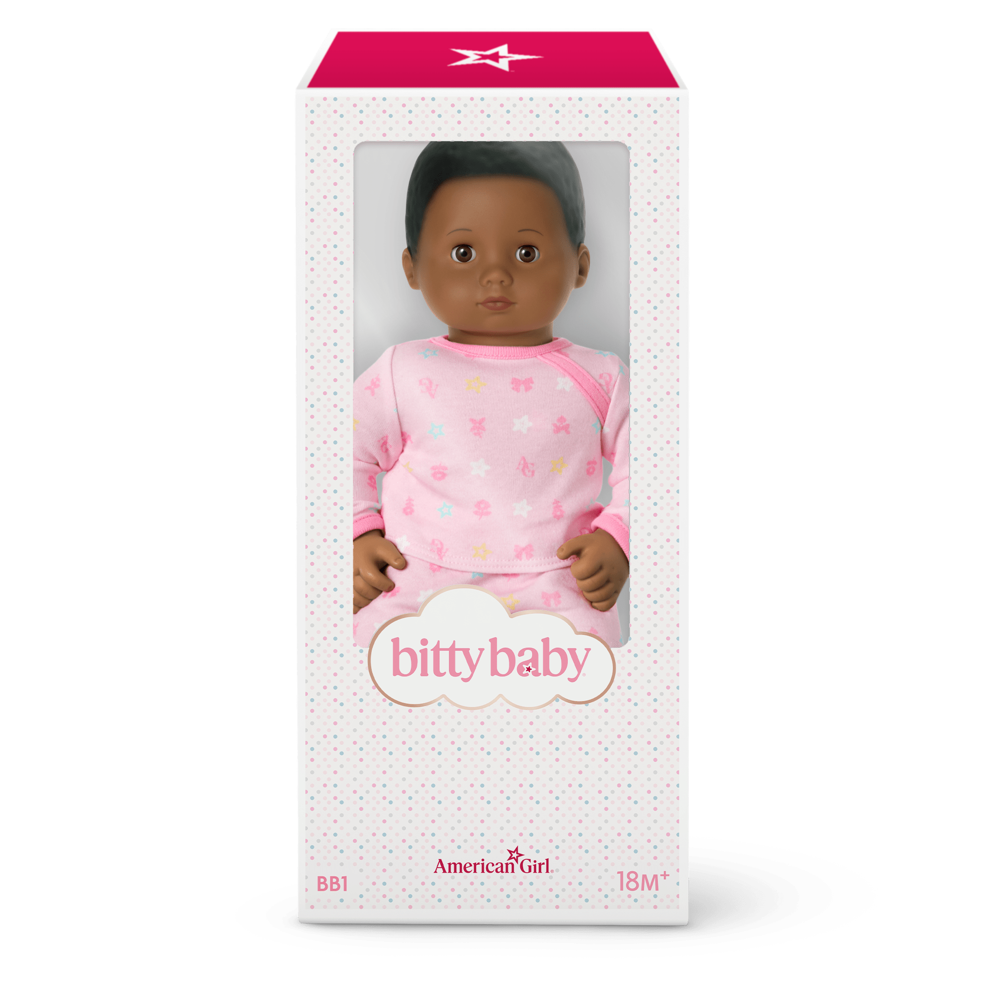 Bitty Baby® Doll #1 with black hair in Pastel Pink - Image 8