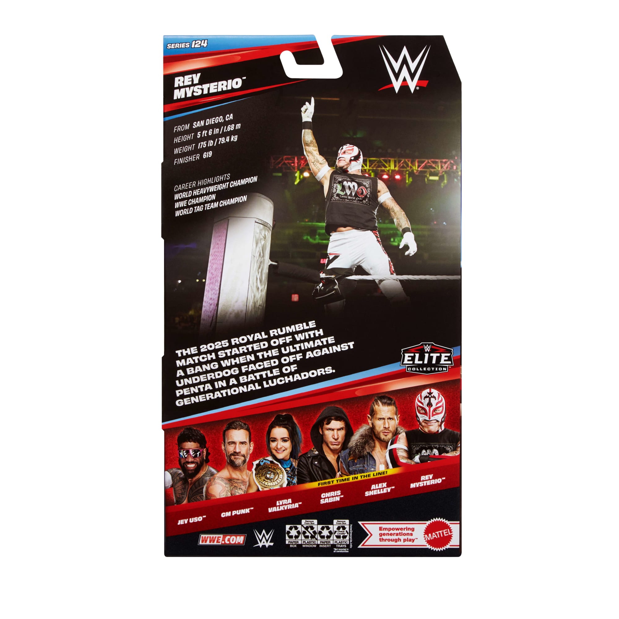 WWE Elite Rey Mysterio Action Figure. Series #125 Set. 6-Inch Collectible With Articulation & Accessories - Image 6