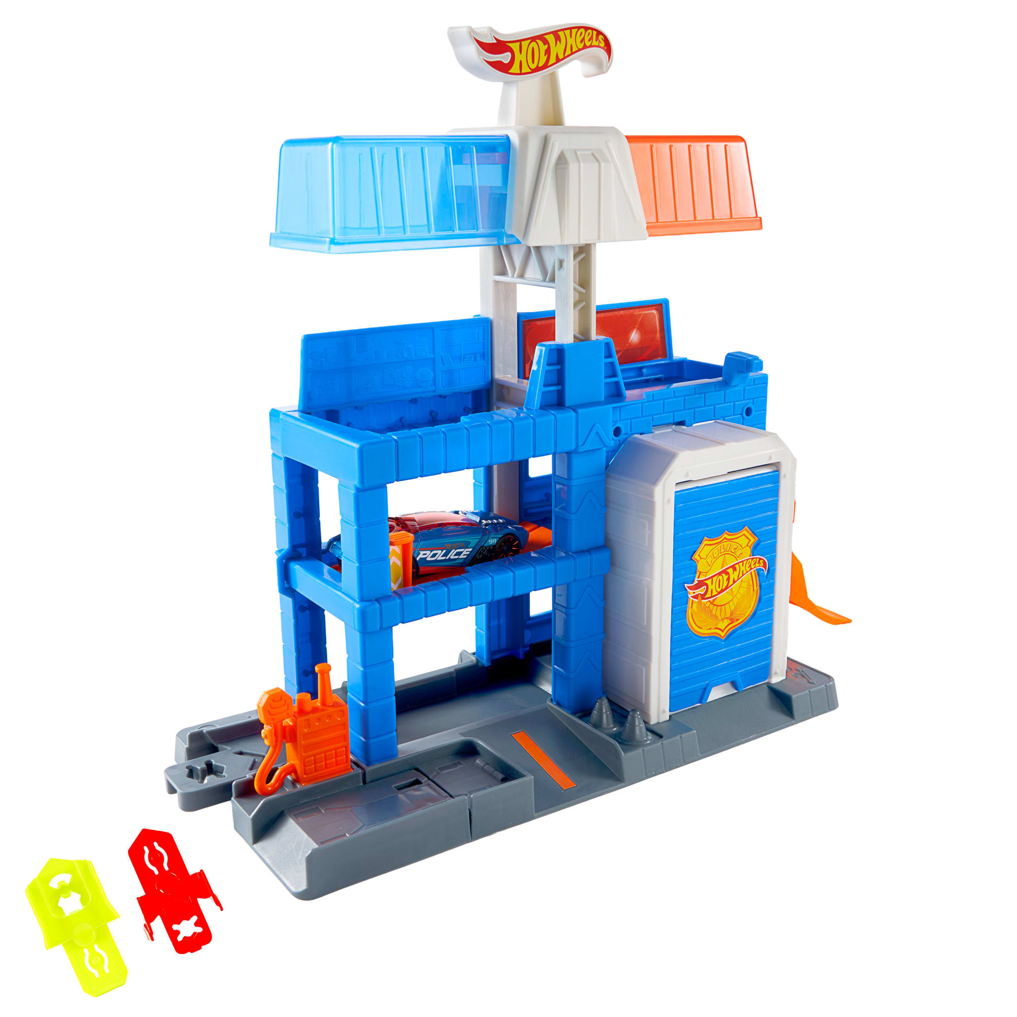 Hot Wheels City Downtown Police Tower Playset & 1:64 Scale Die-Cast Police Toy Car - Image 4