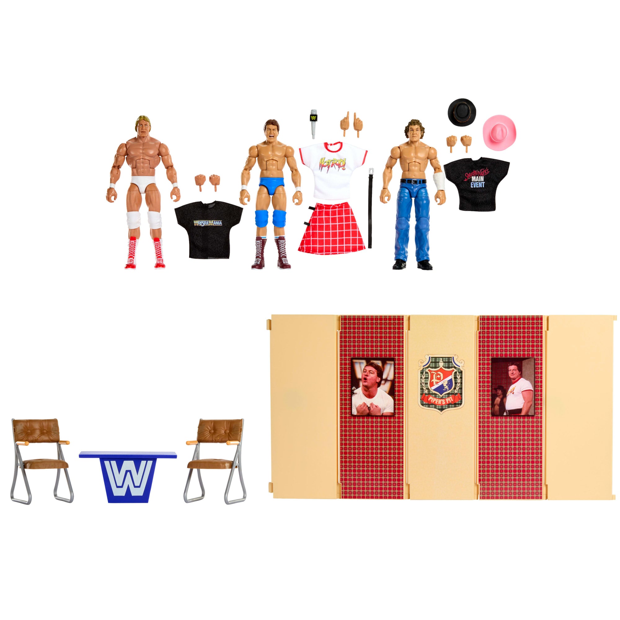 WWE Elite Collection Piper's Pit Set of 3 Action Figures