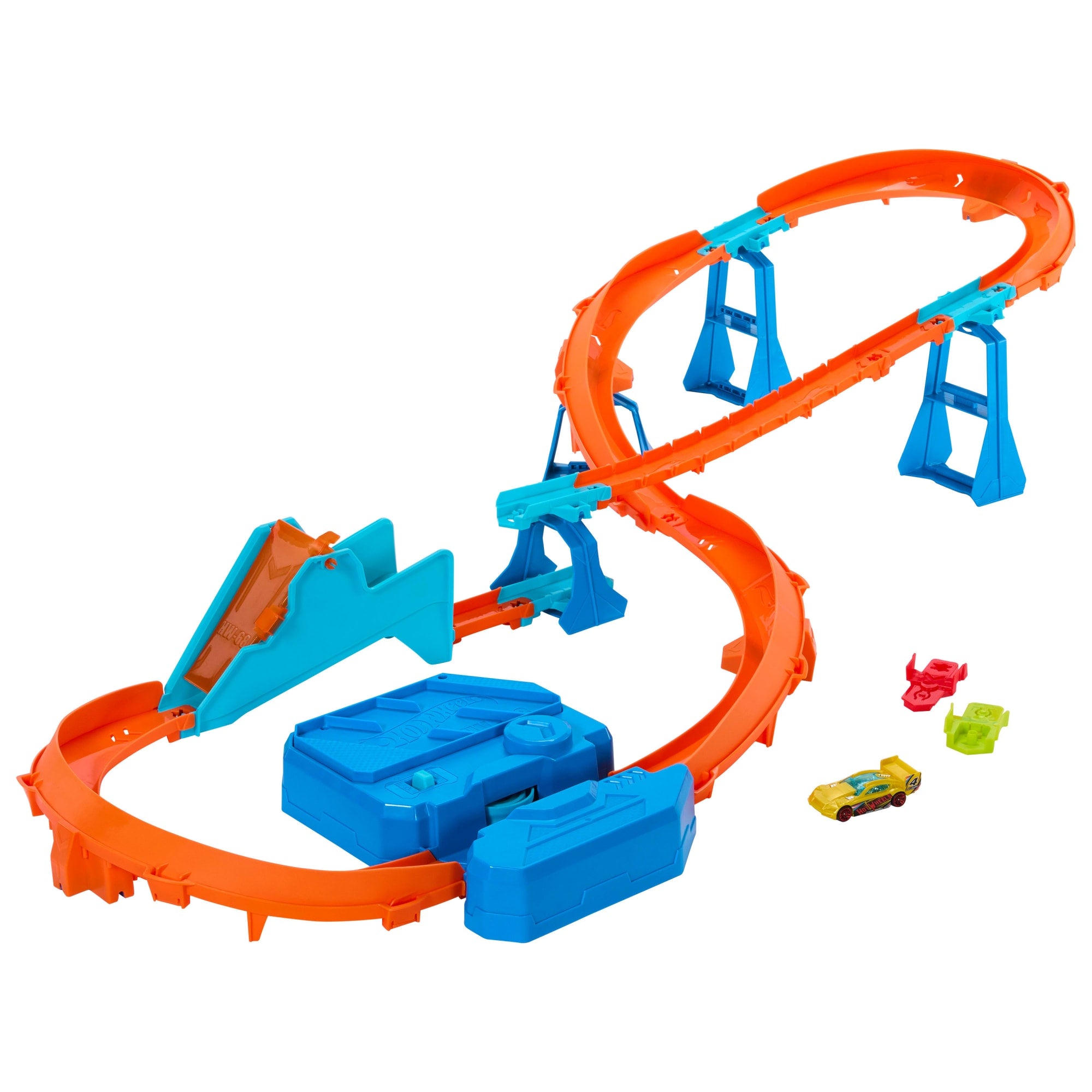 Hot Wheels Track Creator Boosted Jump Speedway Set With 1:64 Scale Toy Car & Motorized Booster - Image 2