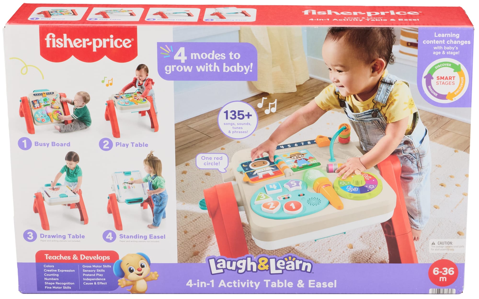 Fisher-Price Laugh & Learn 4-In-1 Activity Table & Easel. Electronic Learning Toy For Baby & Toddler - Image 6