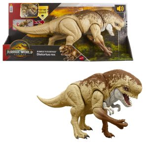 Jurassic World Rebirth Distortus Rex Action Figure. 22 inch Rumble N Rampage Dinosaur Toy. 2 Attacks