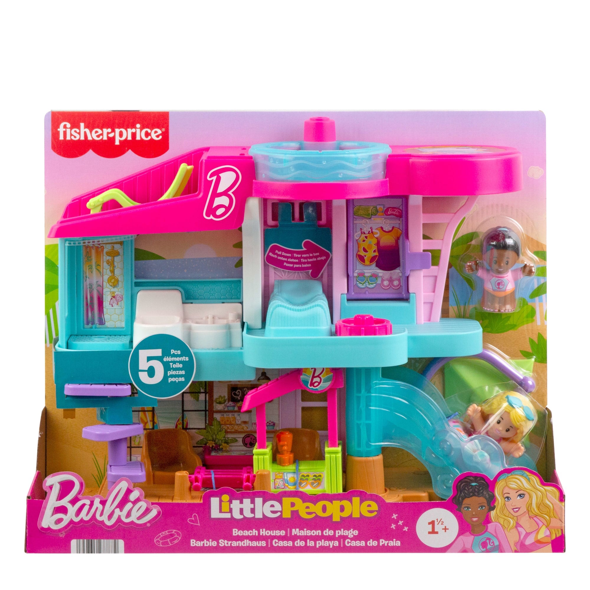 Fisher-Price Little People Barbie Beach House Toddler Playset With Figures & Accessories - Image 5