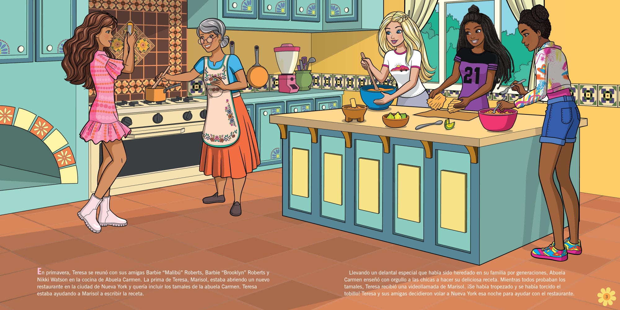 Barbie And Teresea: Recipe For Friendship Paperback Book & 2 Sticker Sheets. Spanish-Language - Image 5