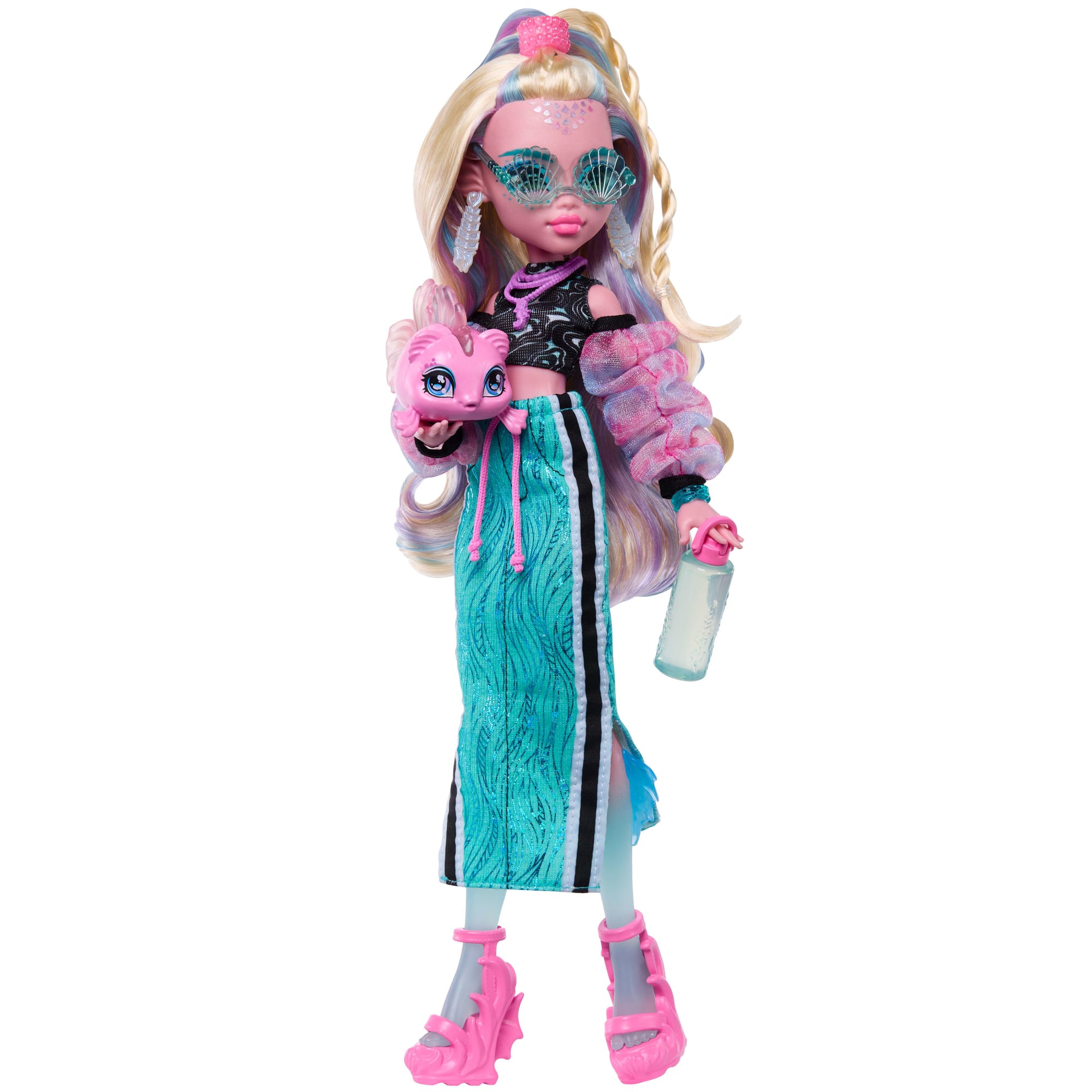 Monster High Lagoona Blue Fashion Doll in Maxi Skirt With Pet Neptuna And 7 Accessories - Image 3