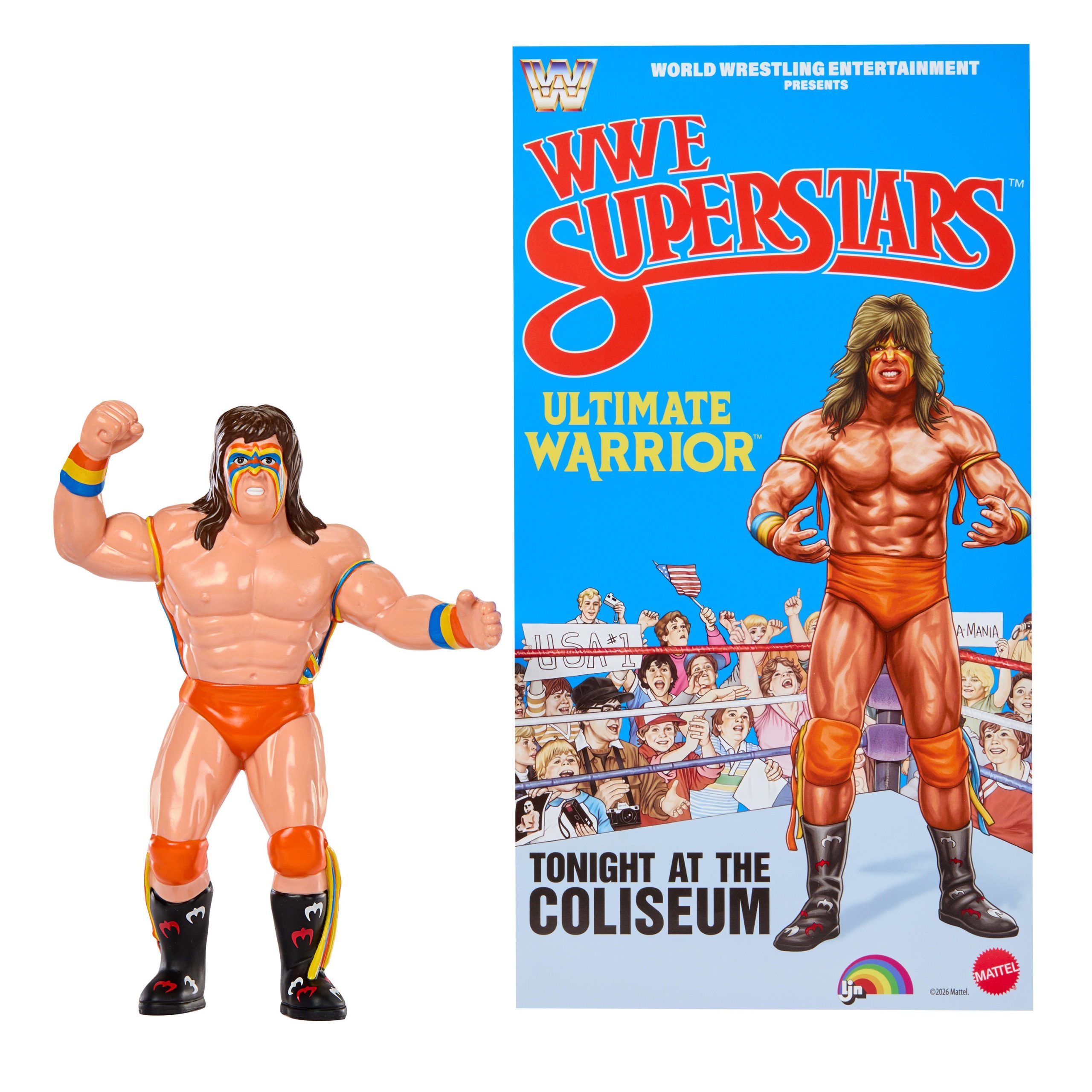 Ljn WWE Superstars Ultimate Warrior Action Figure. 1980s Retro 8-Inch Collectible Toy