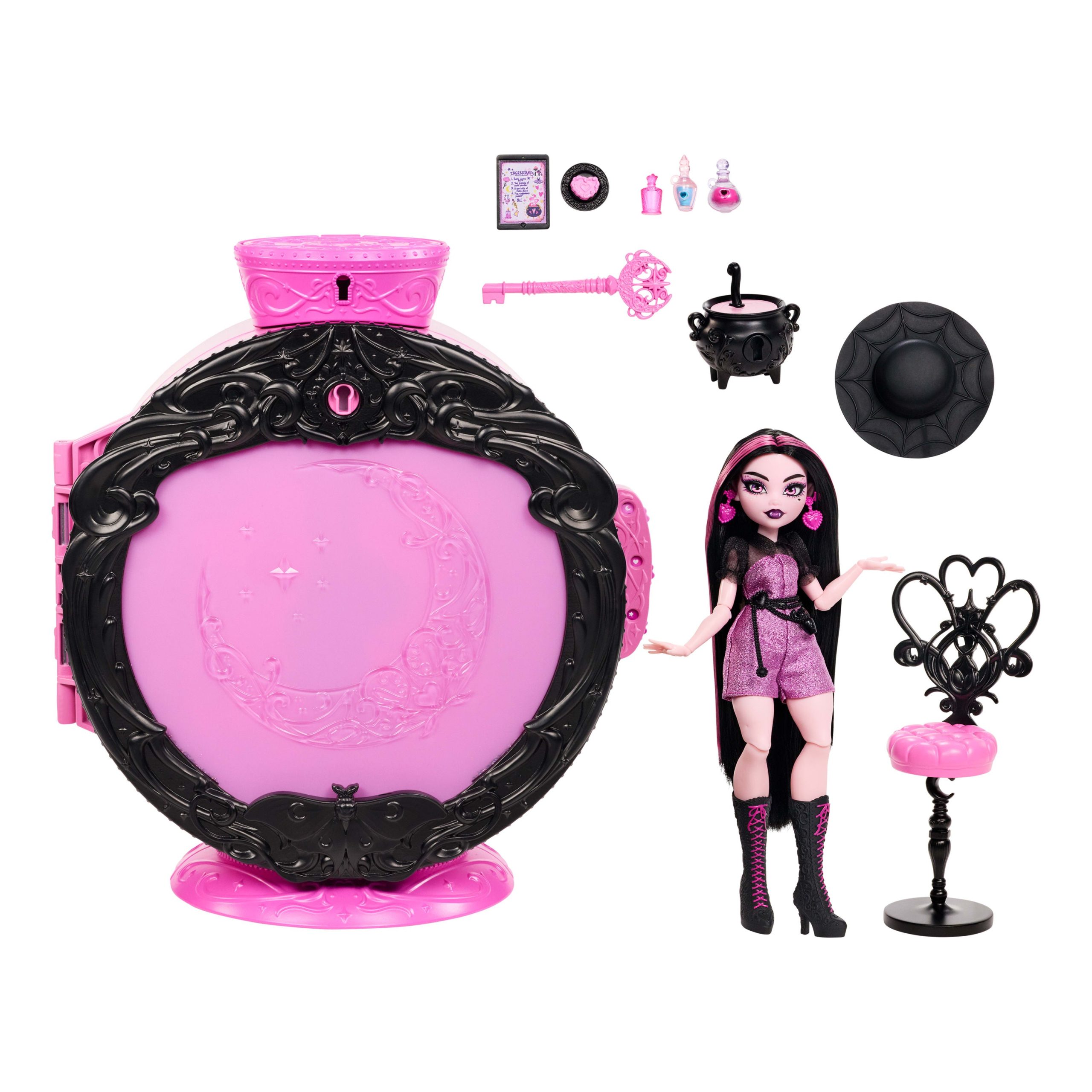 Monster High Potion Reveal Playset With Draculaura Doll & 9 Accessories. Secret Code Unboxing