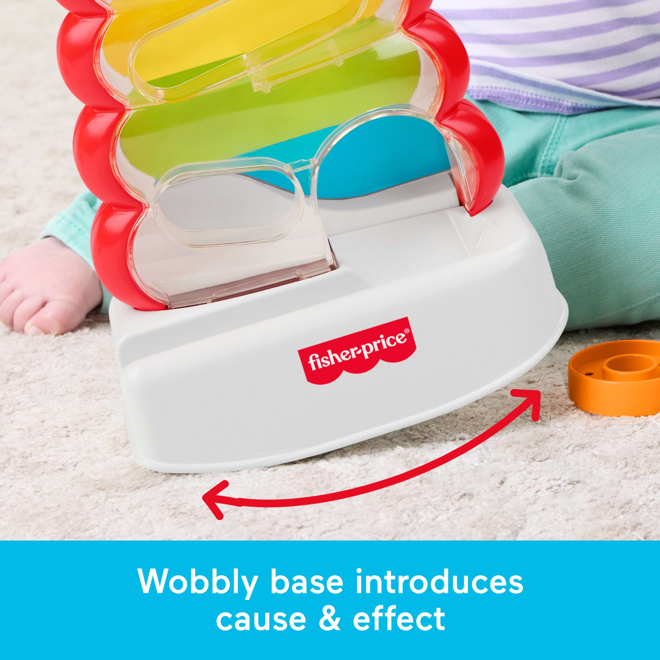Fisher-Price Drop Through Rock-A-Stack Baby & Toddler Developmental Activity Toy. 5 Coins - Image 4
