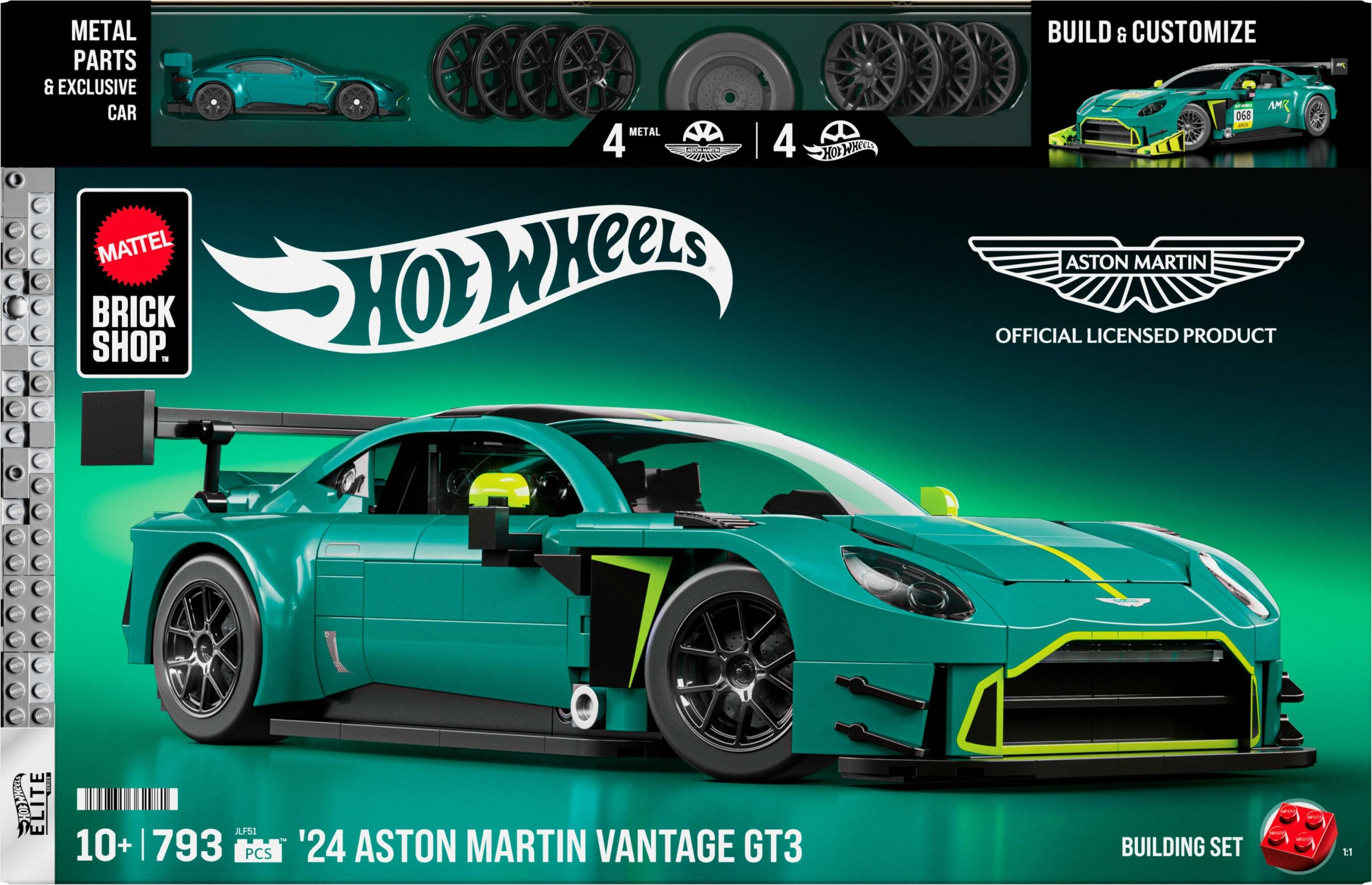 Mattel Brick Shop Hot Wheels Juguete de Construcción '24 Aston Martin Vantage GT3 - Image 6