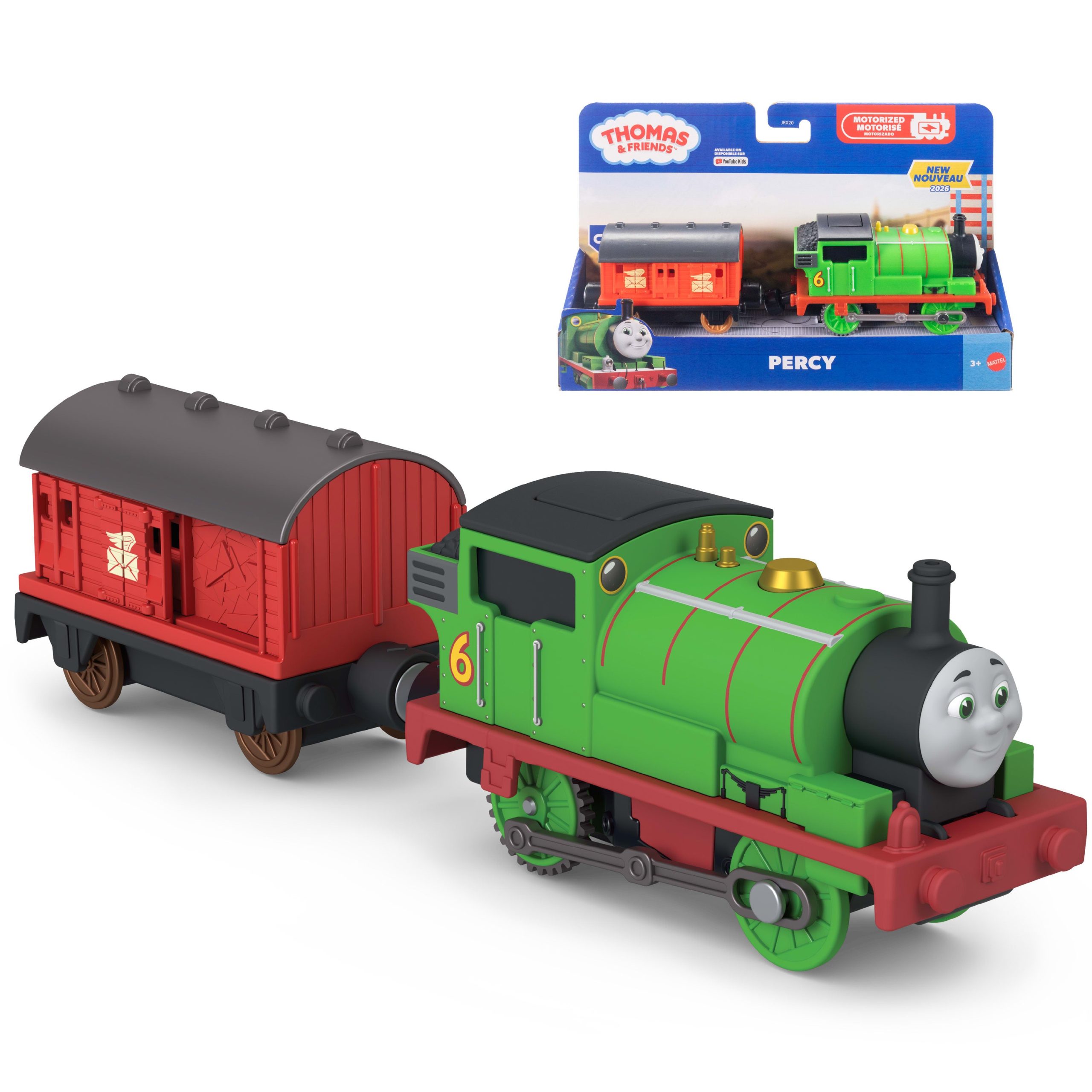 Thomas & Friends By Fisher-Price Motorized Percy Engine & Mail Car. Battery-Powered Toy Train