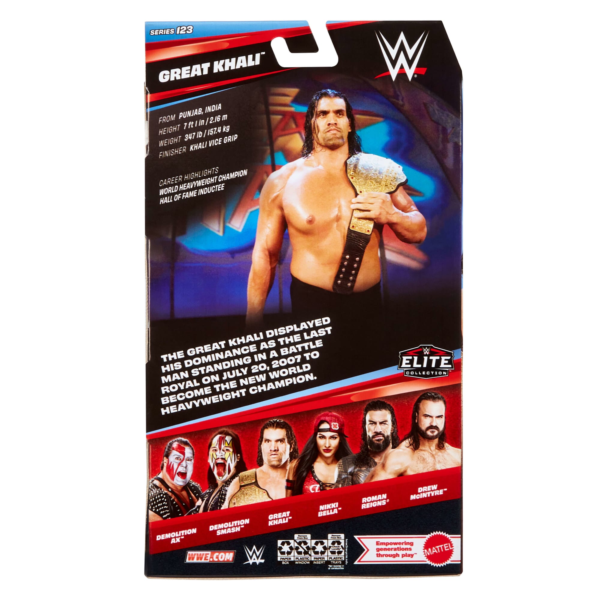 WWE Elite Great Khali Smash Action Figure. Series #123 Set. 6-Inch Collectible With Accessories - Image 6
