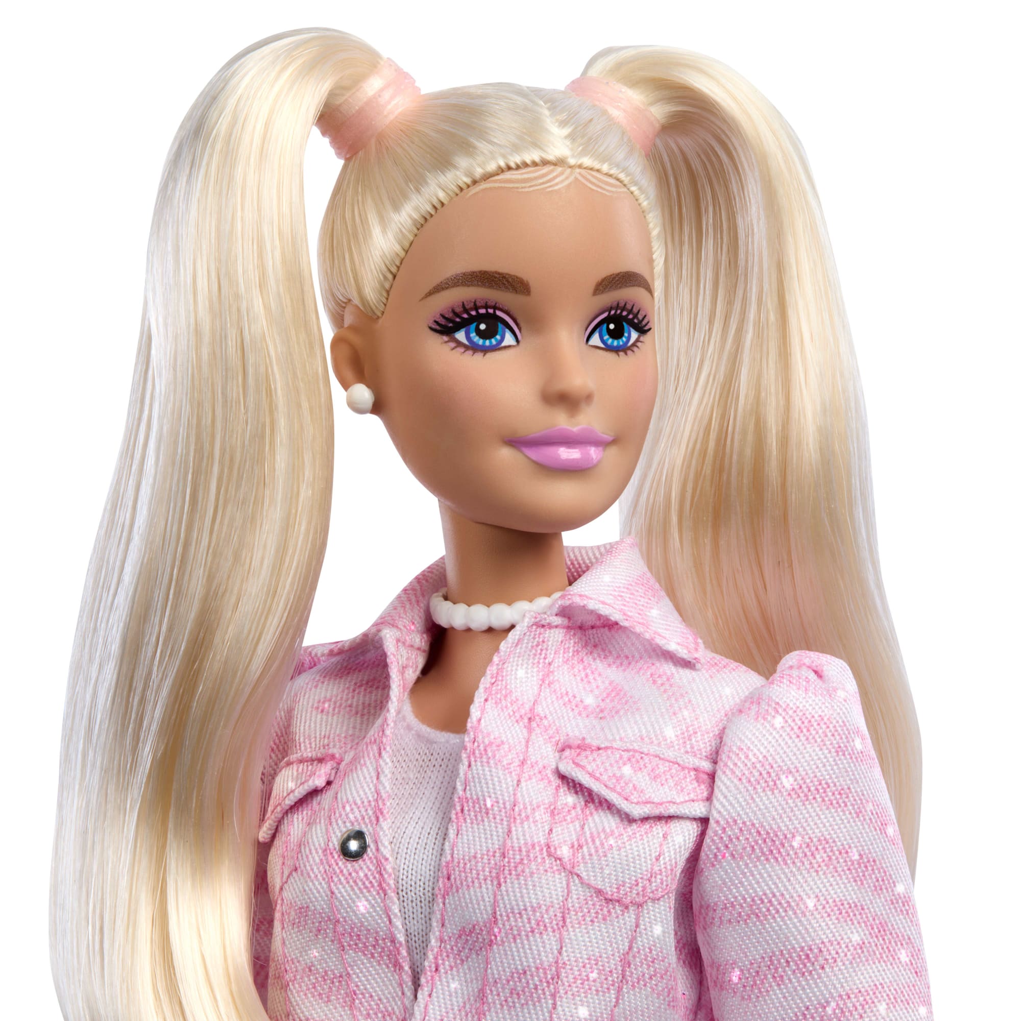 Barbie Deluxe Style Fashion Doll #9 in Matching Pink Denim Jacket & Skirt Set. Blonde - Image 3