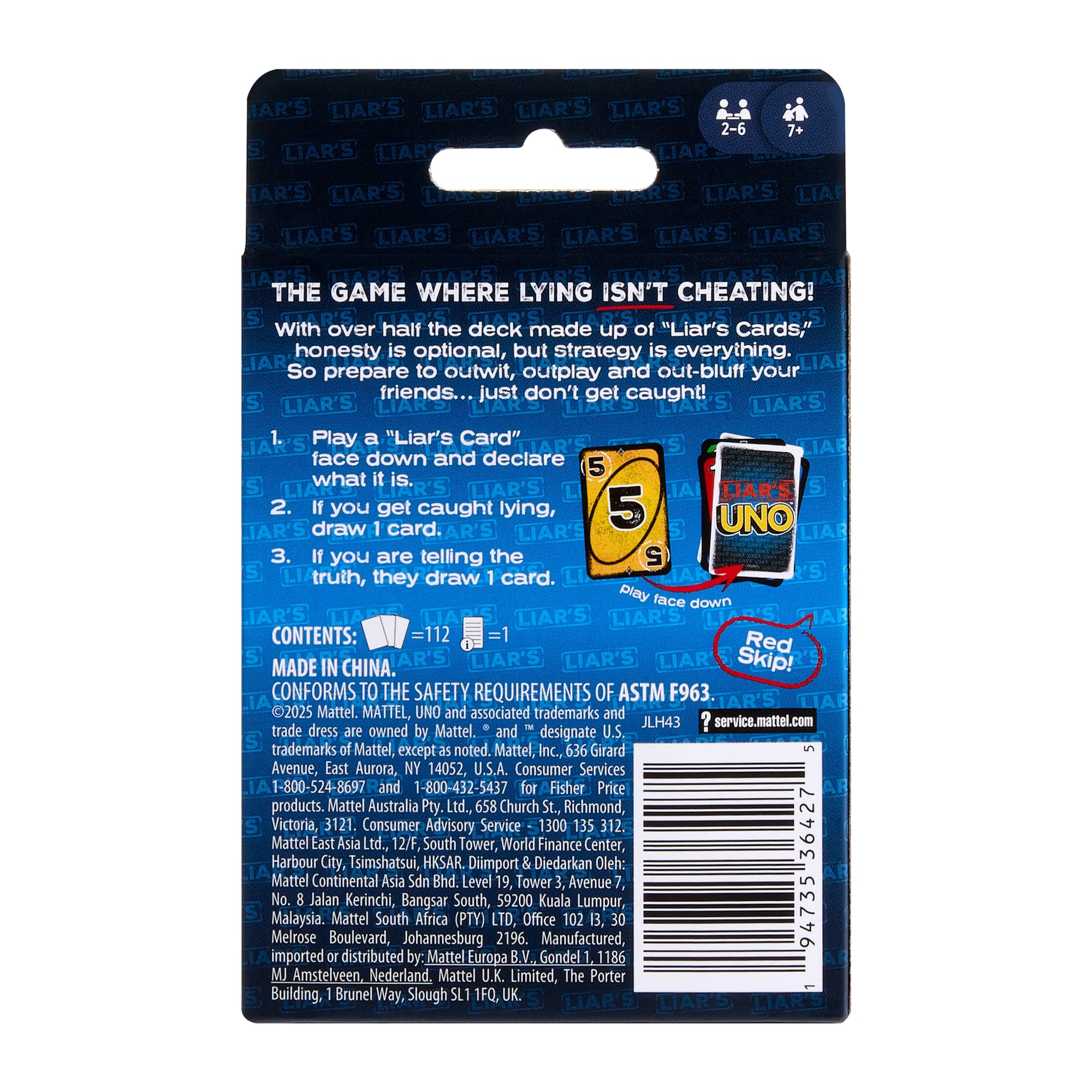Liar's UNO Card Game For Adults. Kids. Families. Parties & Game Nights. Trick Play & Bluffing - Image 6