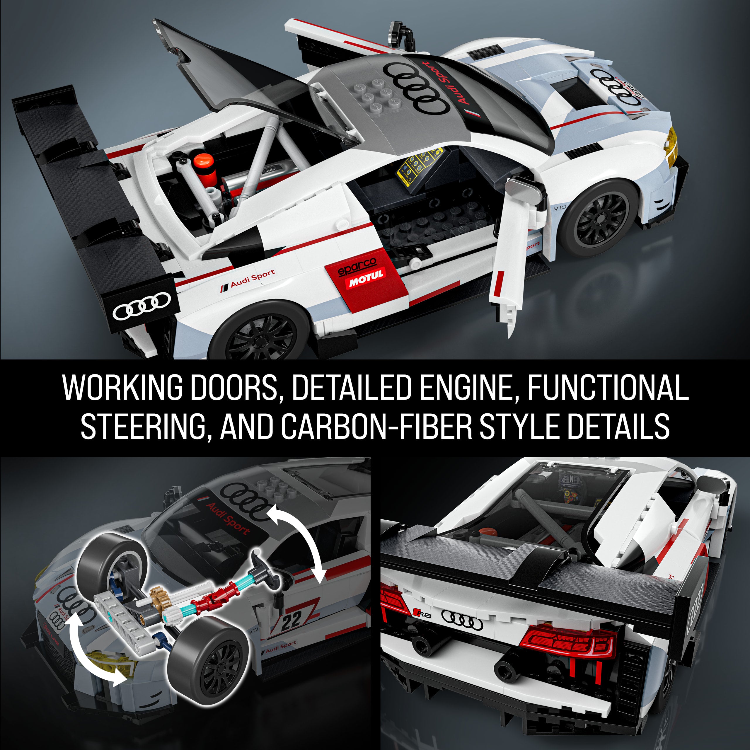 Mattel Brick Shop Hot Wheels '15 Audi R8 Lms Deluxe Version Building Toy Kit (861 Pieces). For Collectors - Image 6