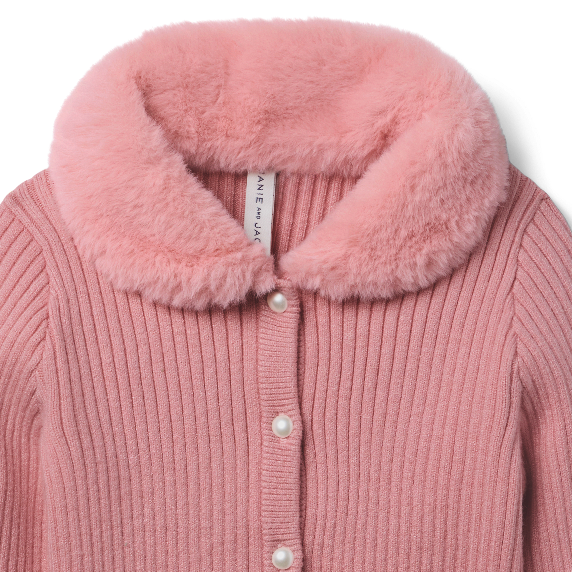 American Girl® x Janie and Jack Rosy Ribbed Cardigan for Girls - Image 6