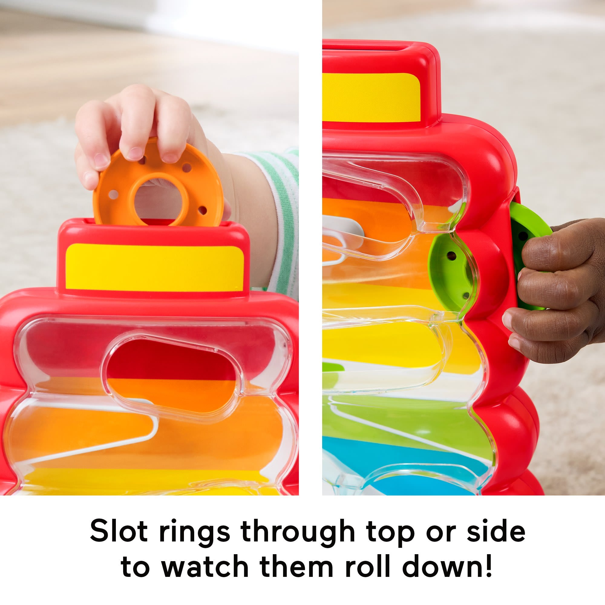 Fisher-Price Drop Through Rock-A-Stack Baby & Toddler Developmental Activity Toy. 5 Coins - Image 3