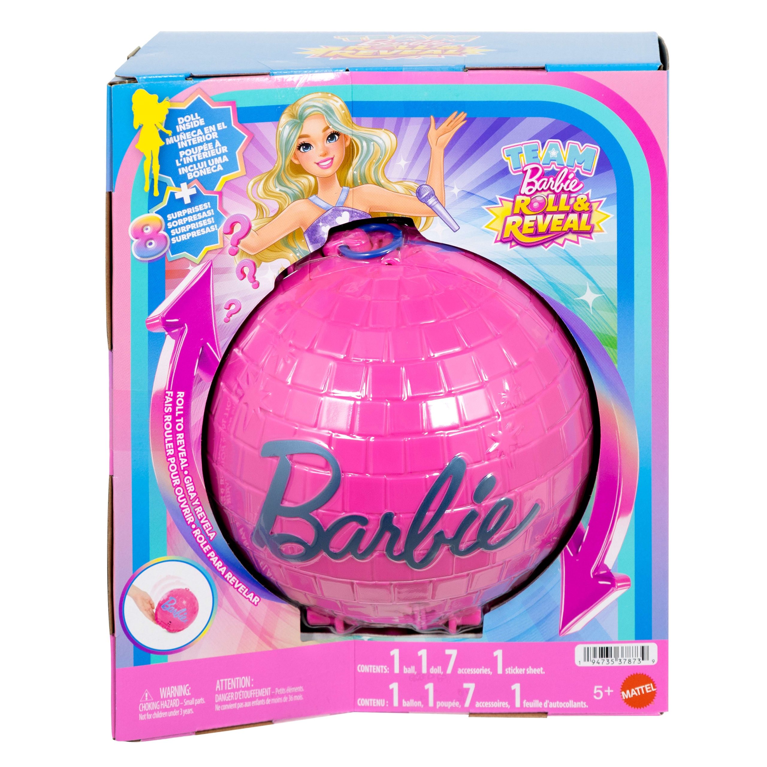 Barbie Team Barbie Roll And Reveal Pop Star Doll And Accessories With Blonde Fashion Doll. 8 Surprises S & Disco Ball Encasement - Image 6