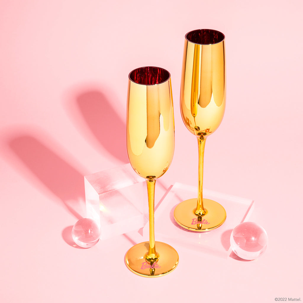 Barbie™ X Dragon Glassware® Dreamhouse™ Champagne Flutes - Image 6