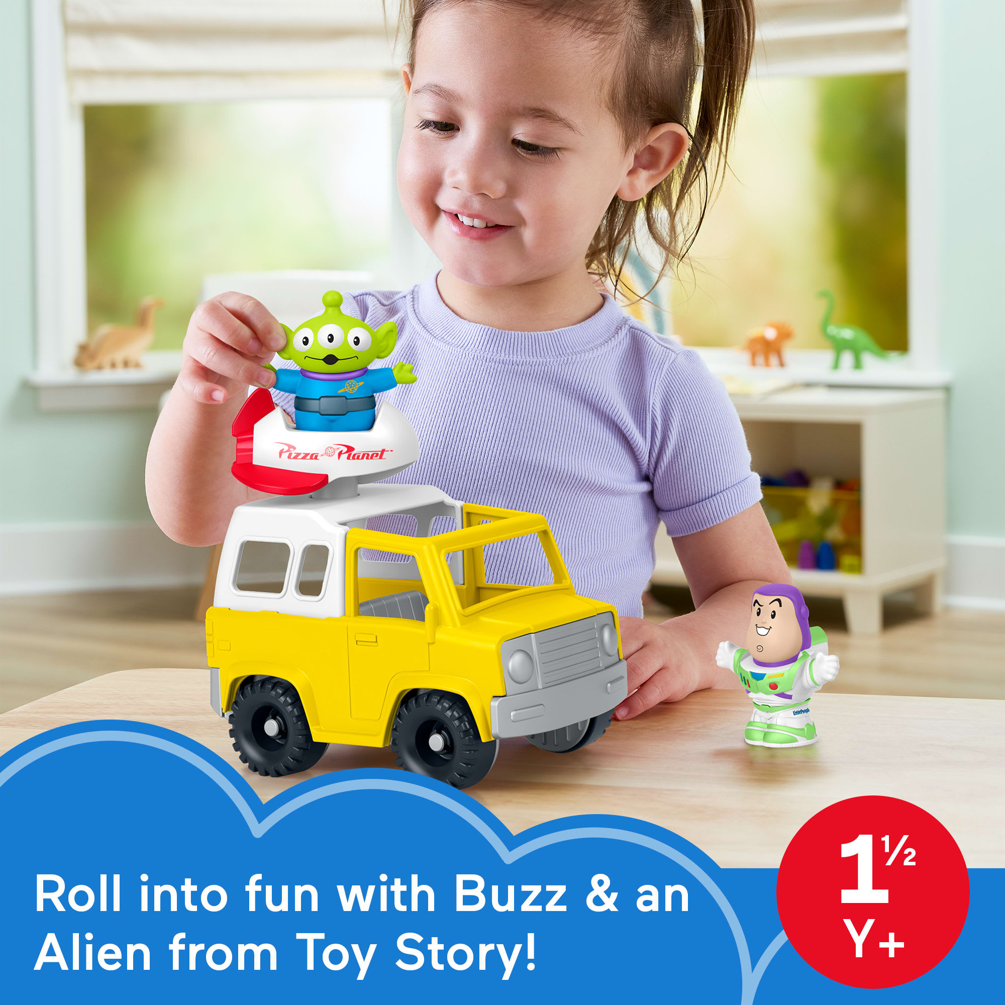 Fisher-Price Little People Disney & Pixar Toy Story Pizza Planet Truck & Buzz Lightyear Toy - Image 2