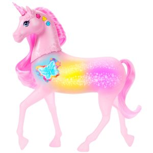 Barbie Fantasía Set de Juego Unicornio con Luz y Sonido