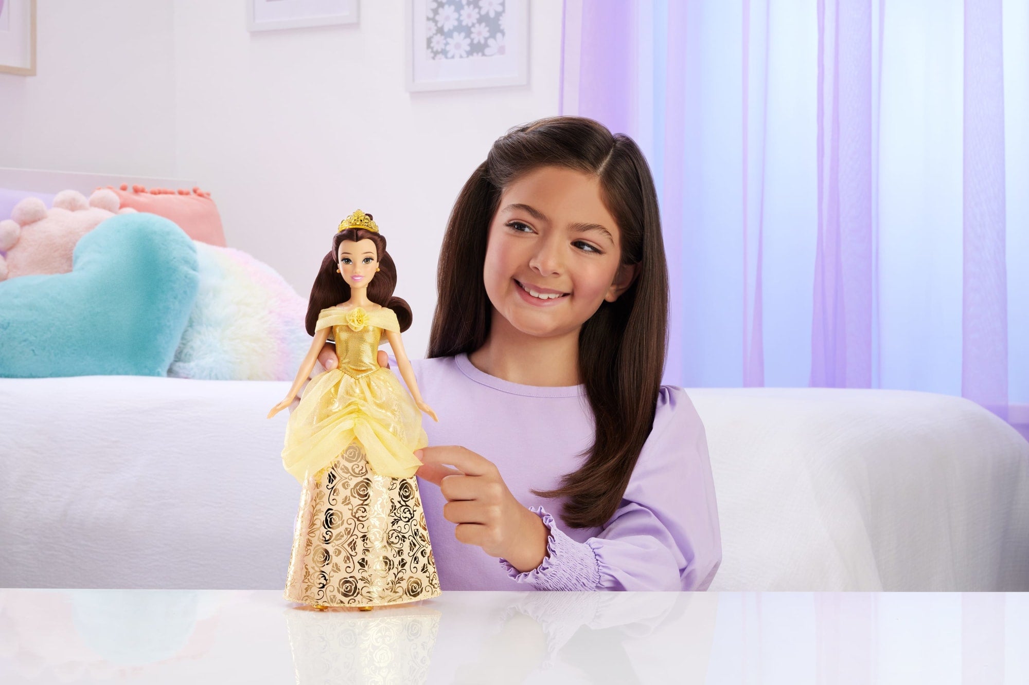 Disney Princess Enchanted Stories Belle Fashion Doll With Sparkling Dress & Accessories. Posable - Image 2