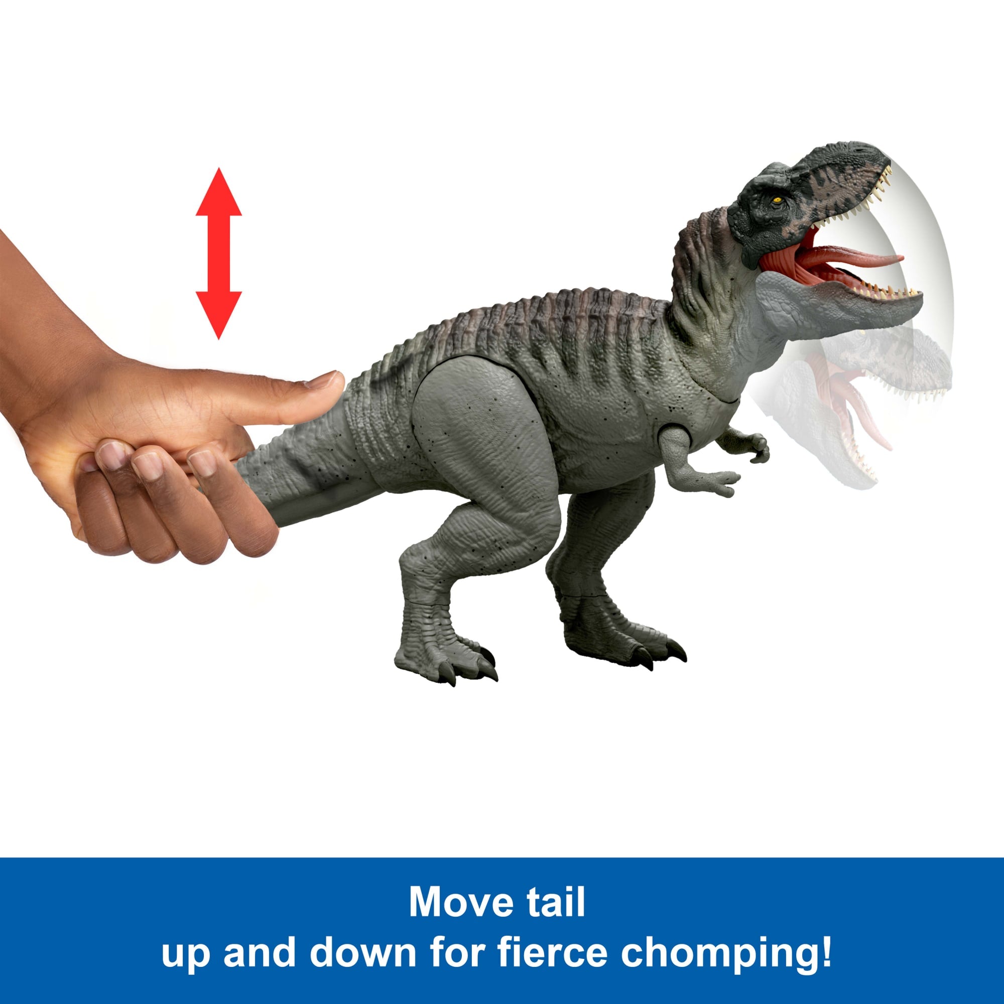 Jurassic World Rebirth Power Devour Tyrannosaurus Rex Dinosaur Figure. Constant Chomp Lights & Sound - Image 3