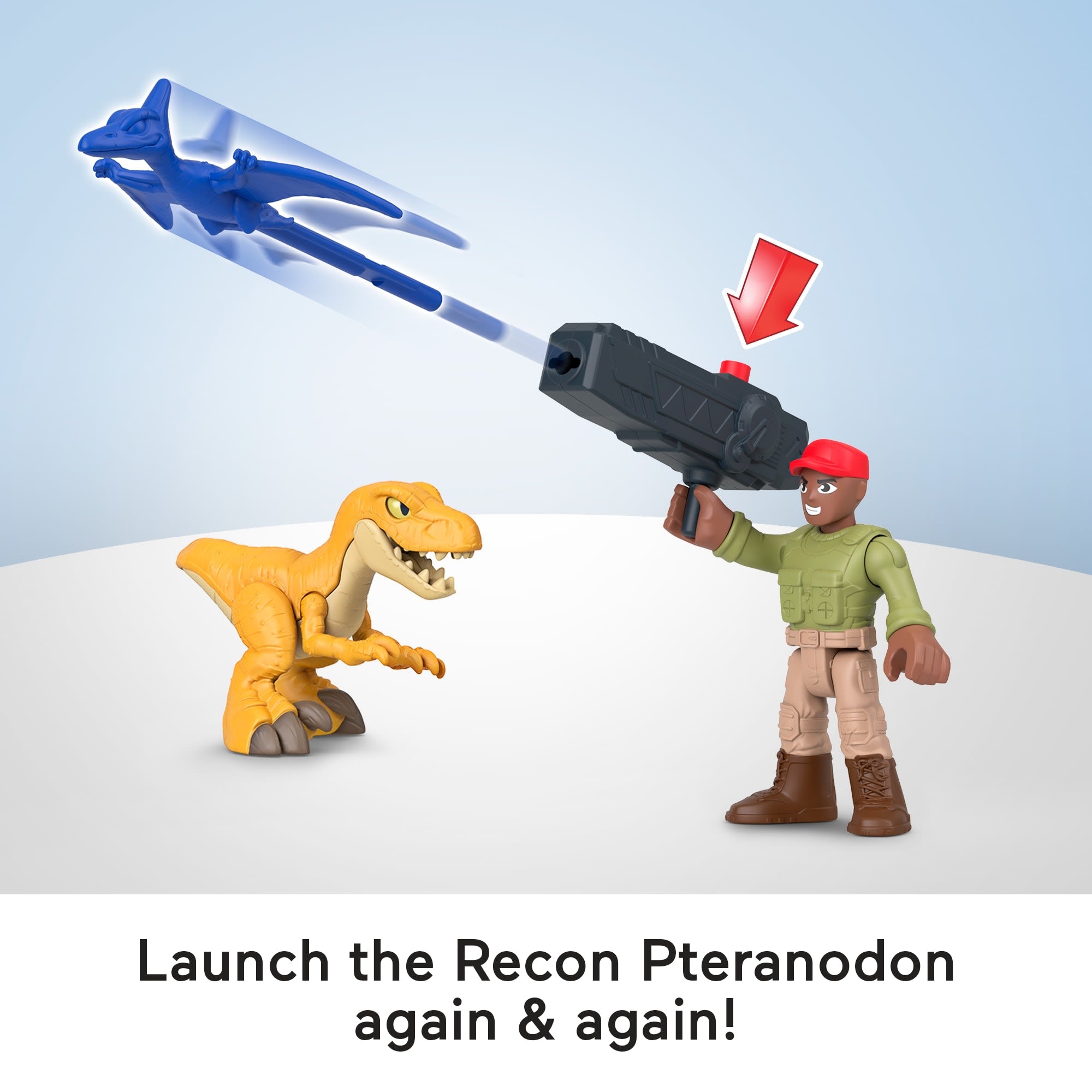 Imaginext Jurassic World Trek 'n Transform Toy Vehicle Play Set With Dinosaur. Figure & Projectile - Image 3