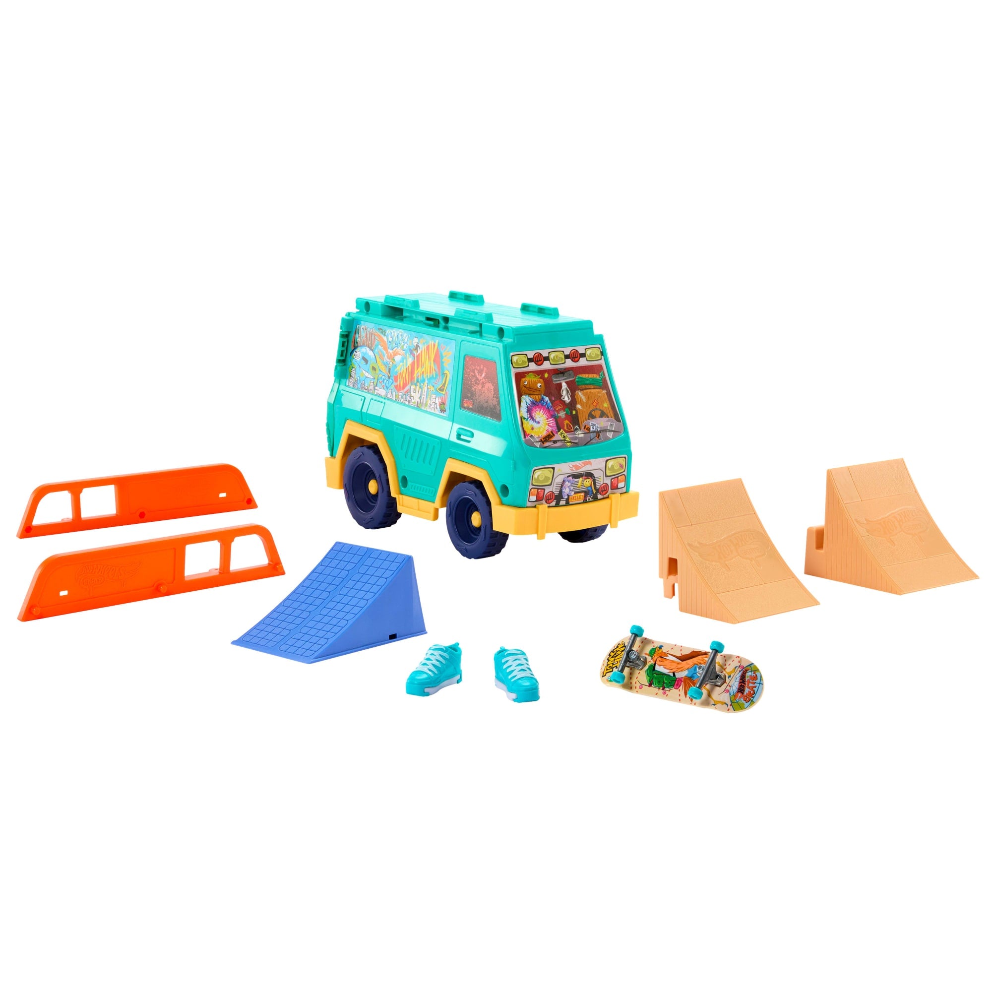 Hot Wheels Skate Tony Hawk Skate Van Playset With Exclusive Fingerboard & Removable Skate Shoes - Image 4