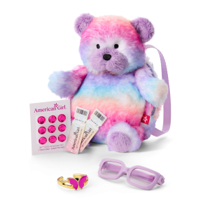 Colorful Teddy Bear Backpack & Accessory Set for 18-inch Dolls