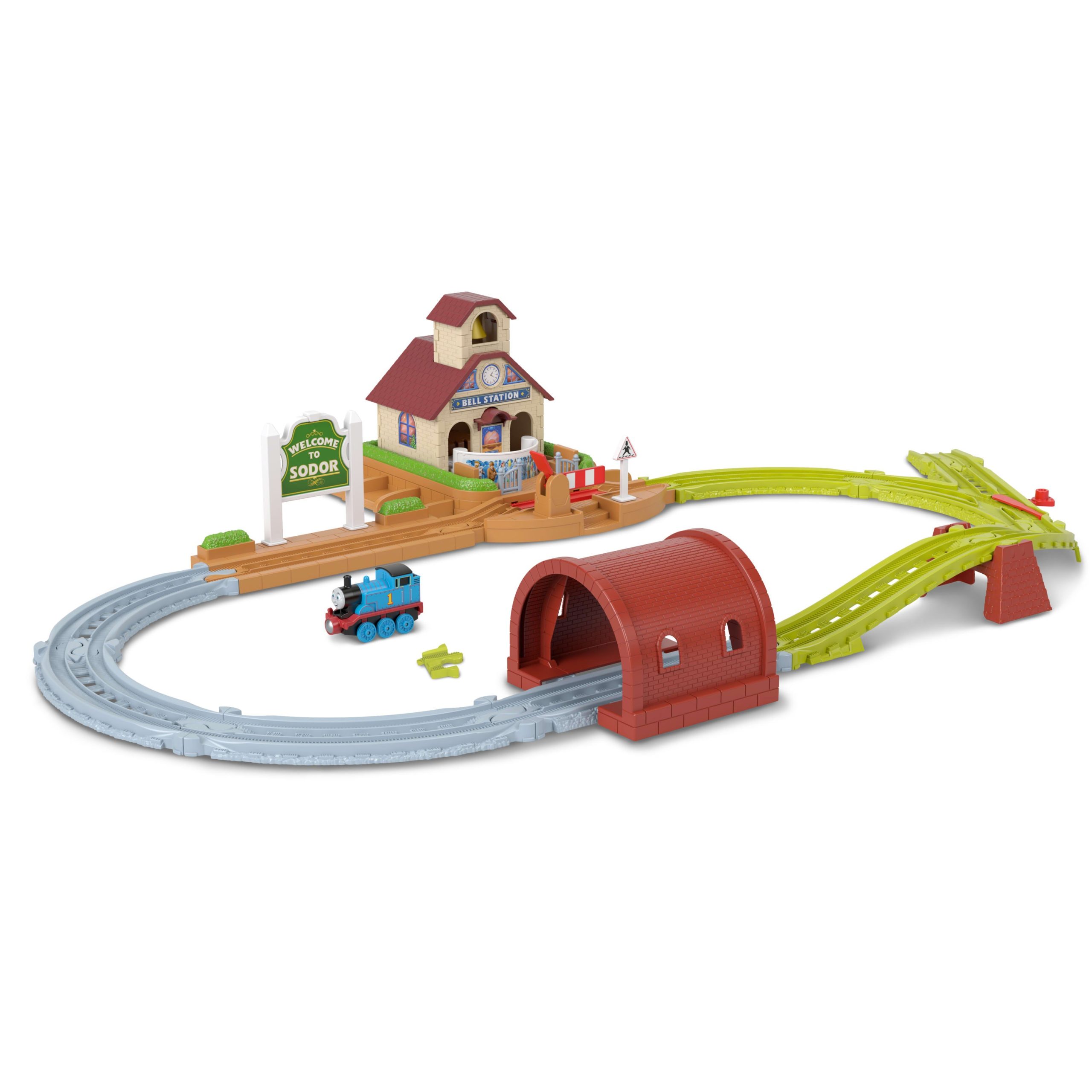 Thomas & Friends Bell Station Train Set By Fisher-Price With Push-Along Thomas Engine & Track - Image 2